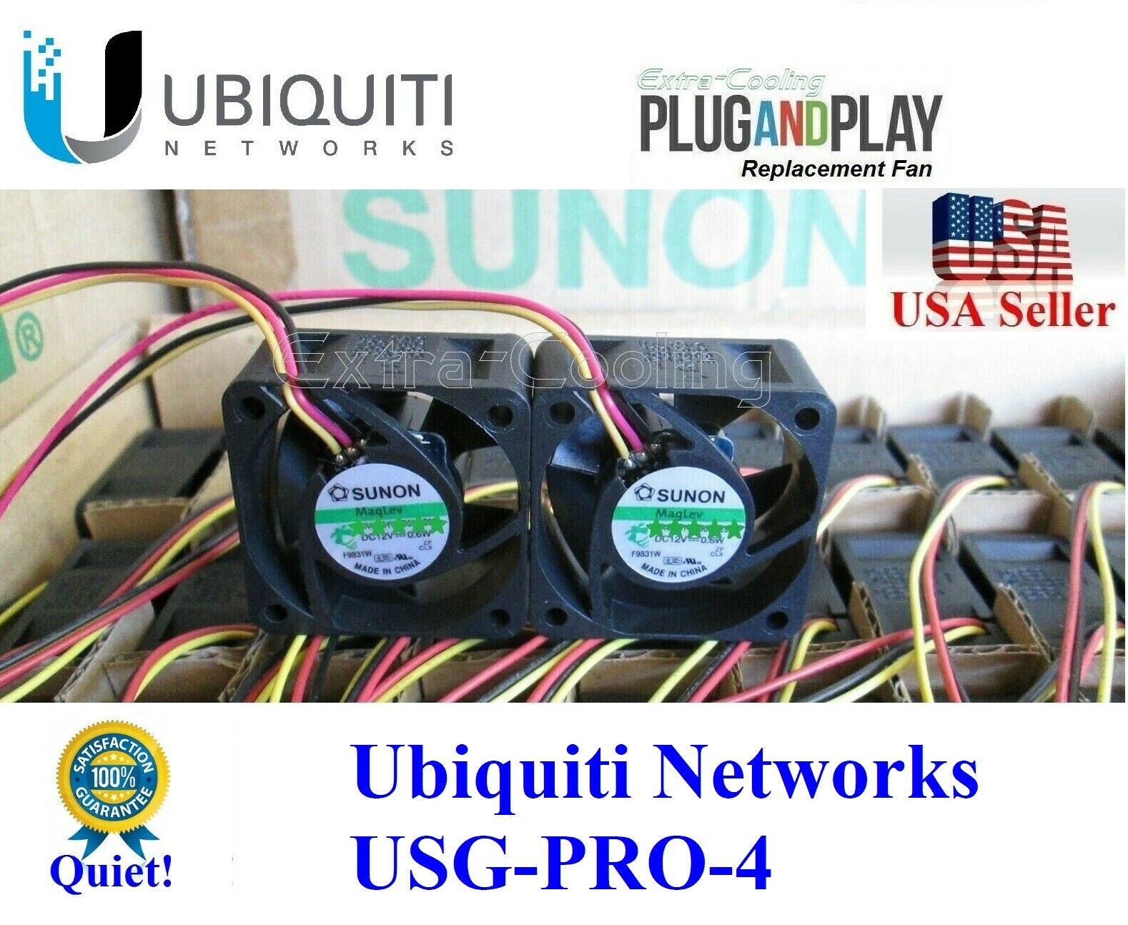 2x Quiet Fans Ubiquiti Unifi Security Gateway Pro (USG-PRO-4) 13~18dBA noise