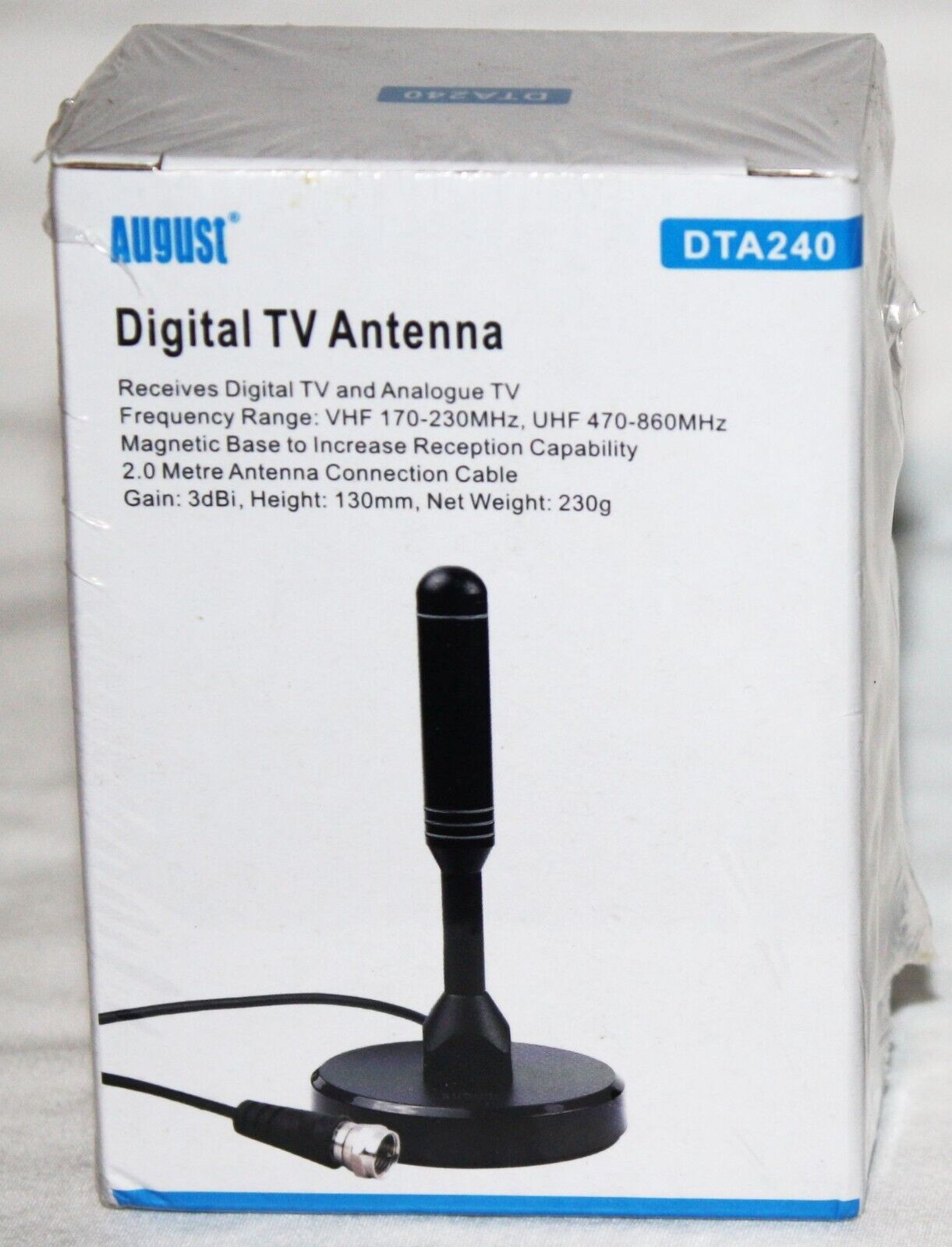 August DTA240 High Gain Digital TV Aerial - Portable In/Outdoor Digital Antenna