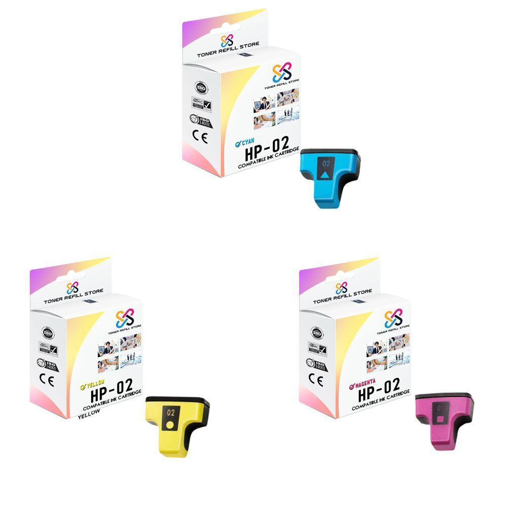 3PK TRS 02 CMY HY Compatible for HP Photosmart 3110 3210 3210v Ink Cartridge