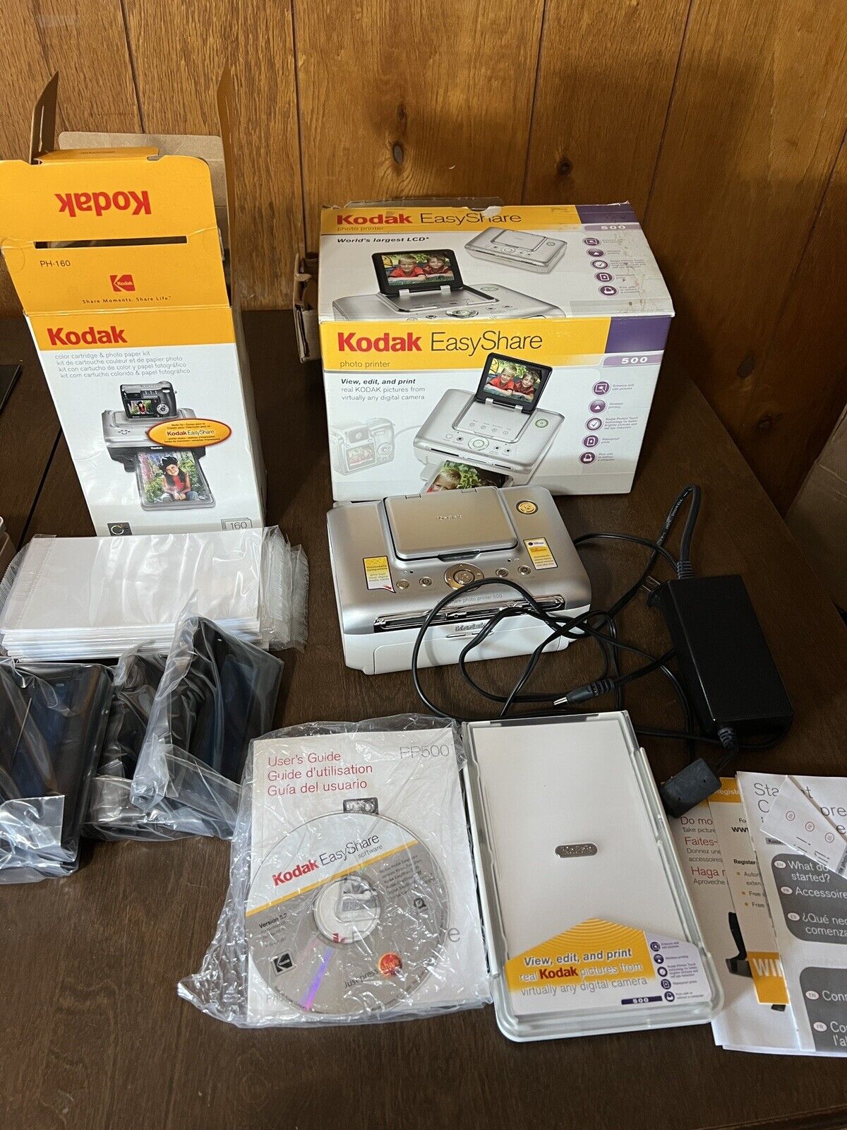 Kodak EasyShare 500 Photo Printer Bluetooth With Unused Paper Ink Power Cord Box