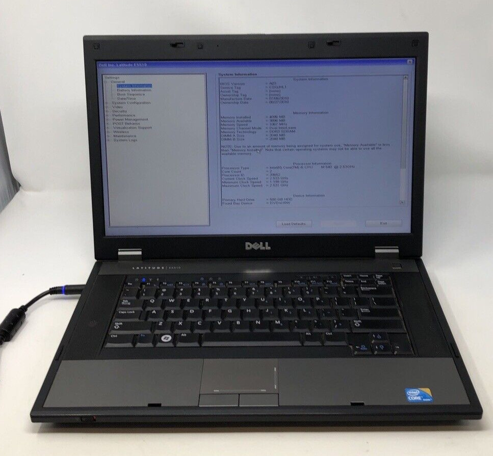 Dell Latitude E5510 Laptop Intel Core i5-M540 4GB RAM 500GB HDD NO OS