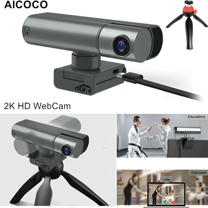 AICOCO Smart Live Follow UP Webcam USB 2K HD Camera for Tiktok ZOOM Youtube Live