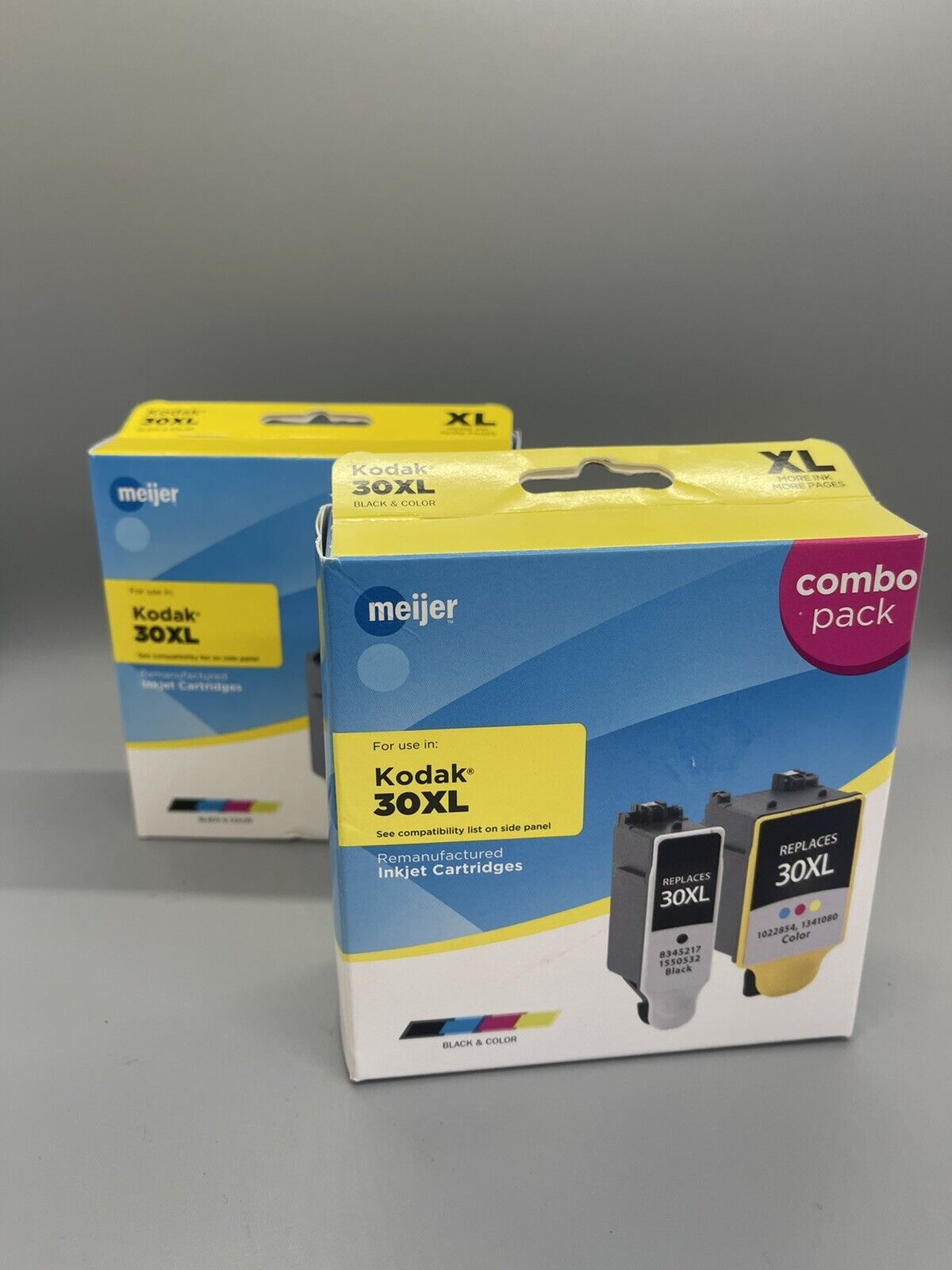 2 Pack - Black & Color Ink Cartridges For Kodak 30XL Combo Pack