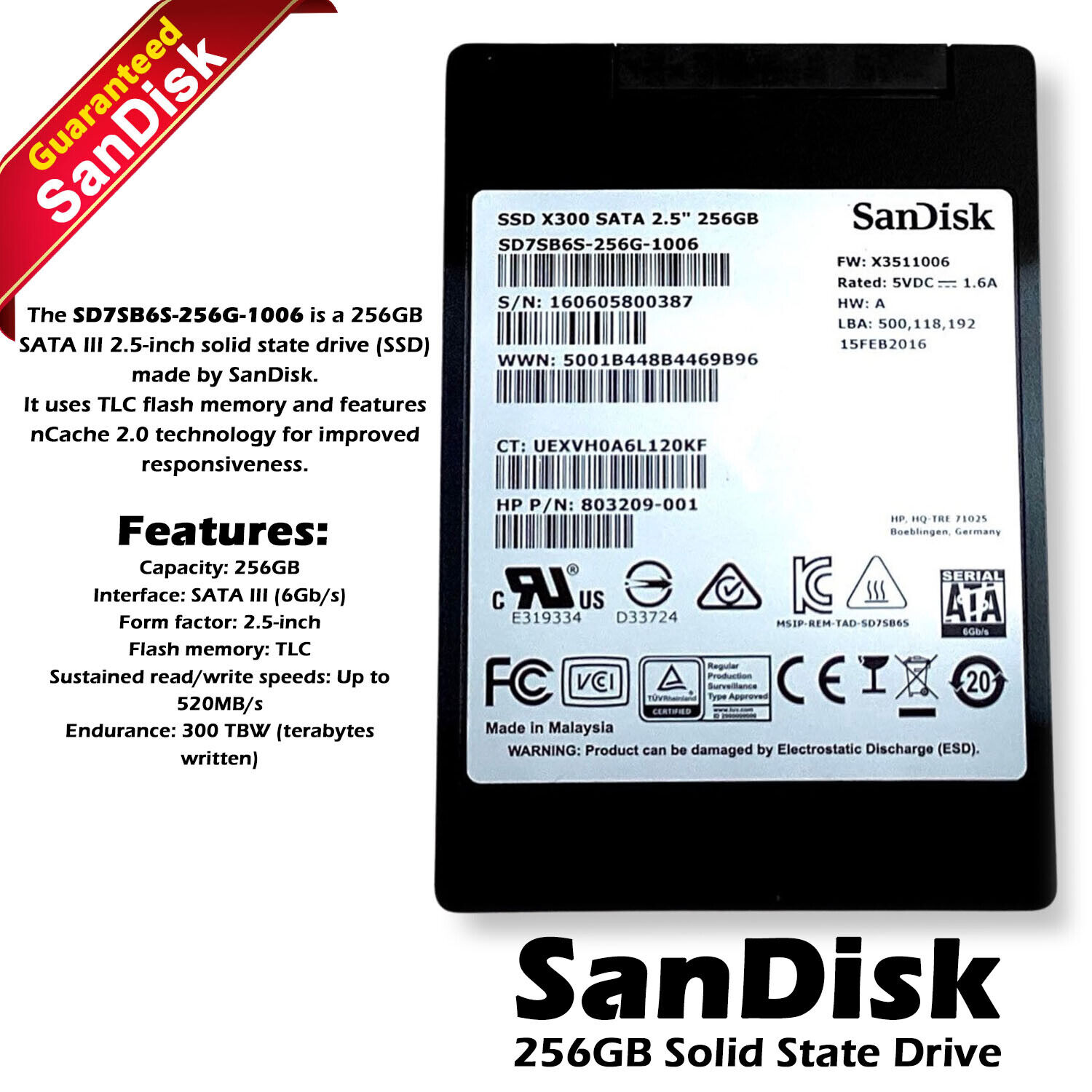 SanDisk X300 SD7SB6S-256G-1006 256GB 2.5\