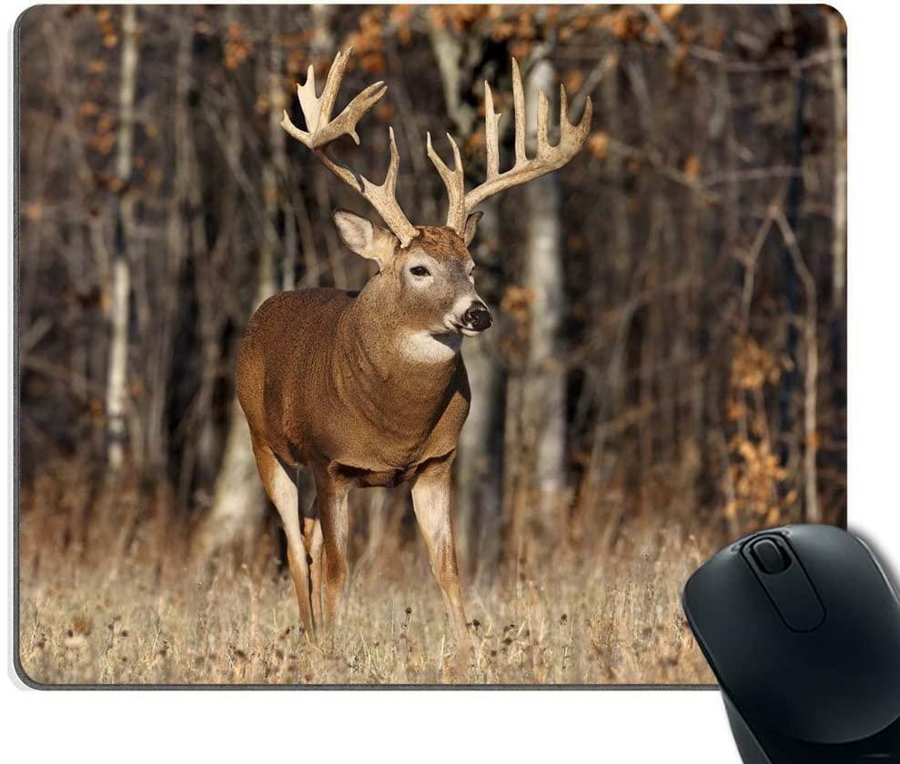 Smooffly Gaming Mouse Pad Custom,Deer Grass Forest Hunting Customized Rectangle