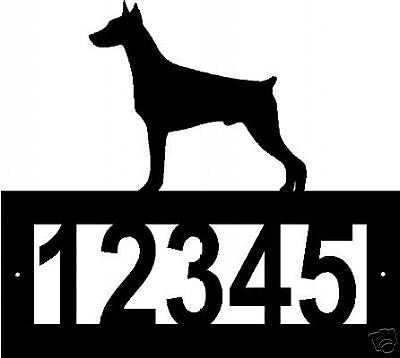 Custom DOBERMAN PINSCHER ADDRESS SIGN Steel Metal dog