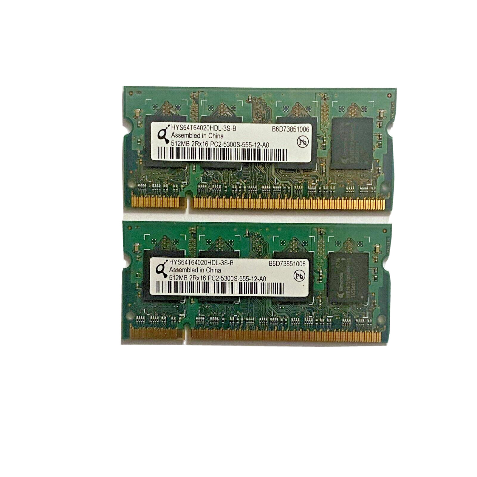 1 GB (2 X 512 MB ) HYNIX DDR2 SO-DIMM Laptop Memory RAM PC2-5300S Tested Working