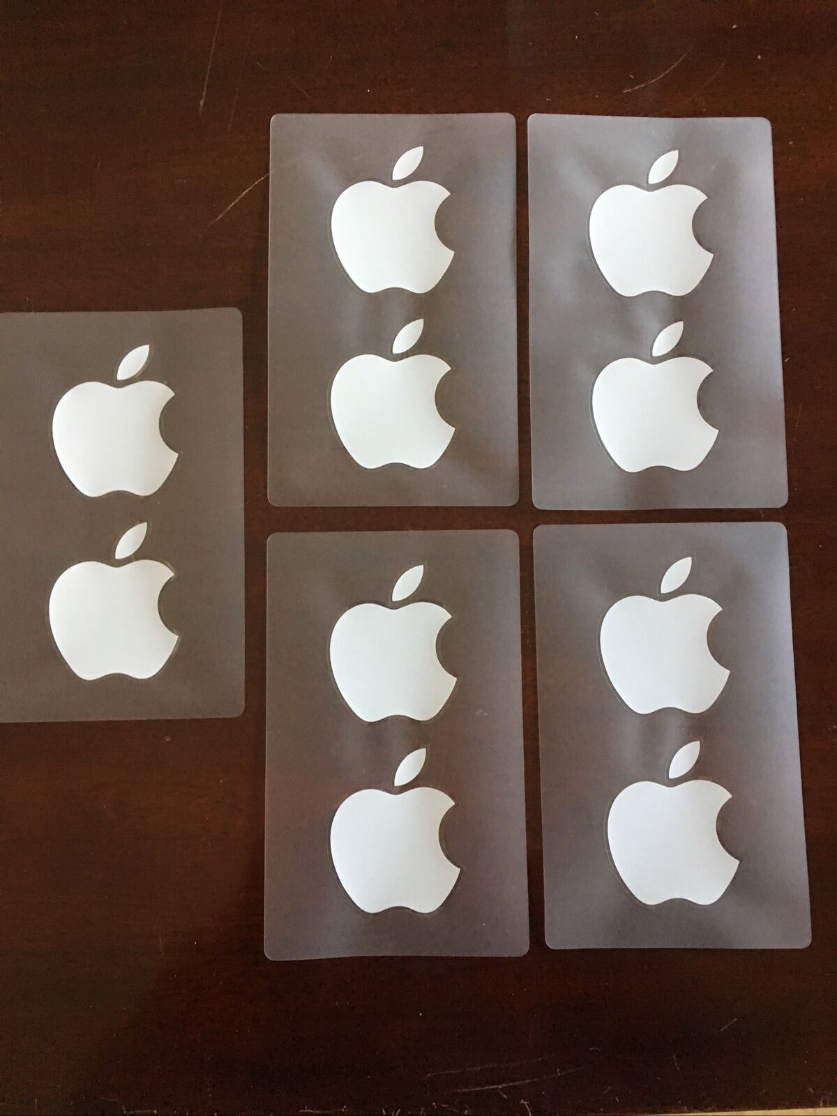 NEW White Apple Logo Sticker Decal - Genuine OEM - Set Of 5 - 10 Total Stickers