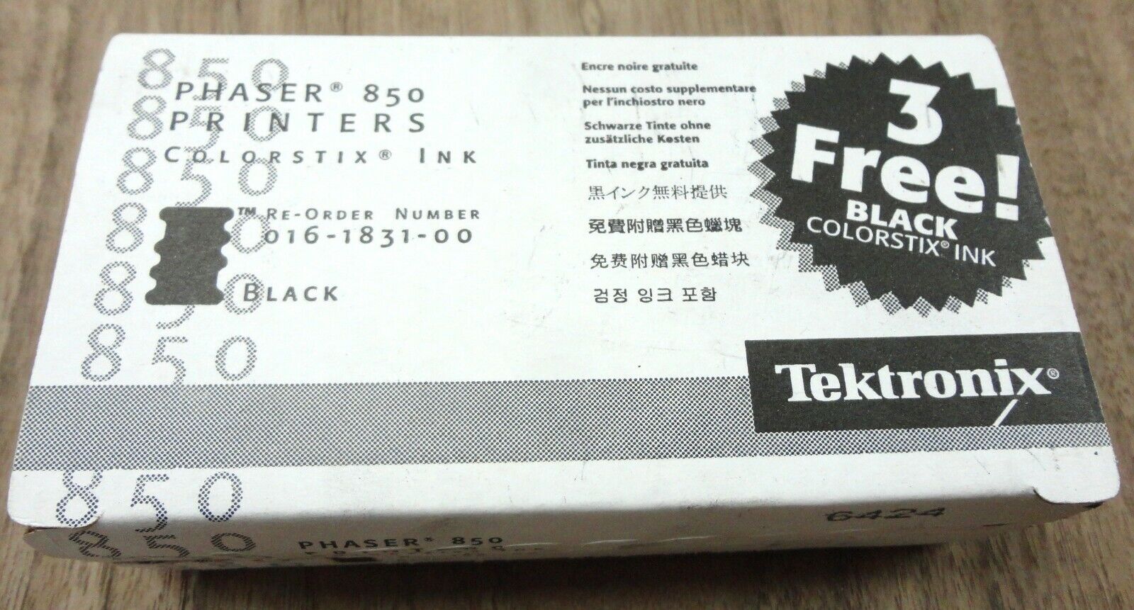 Tektronix Phaser 850 Colorstix Ink Black - S package of 3 cartridges new