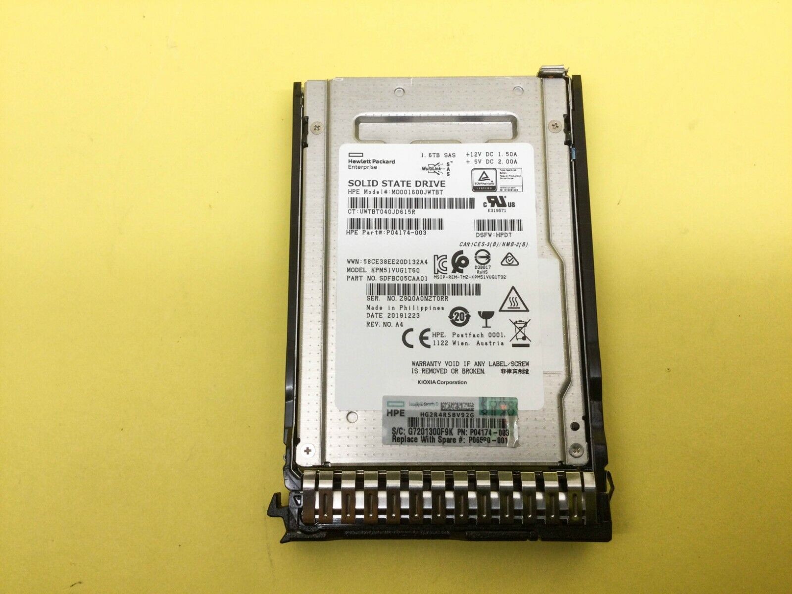 P04533-B21 HPE 1.6TB SAS 12G MIXED USE SFF SC SSD P06580-001