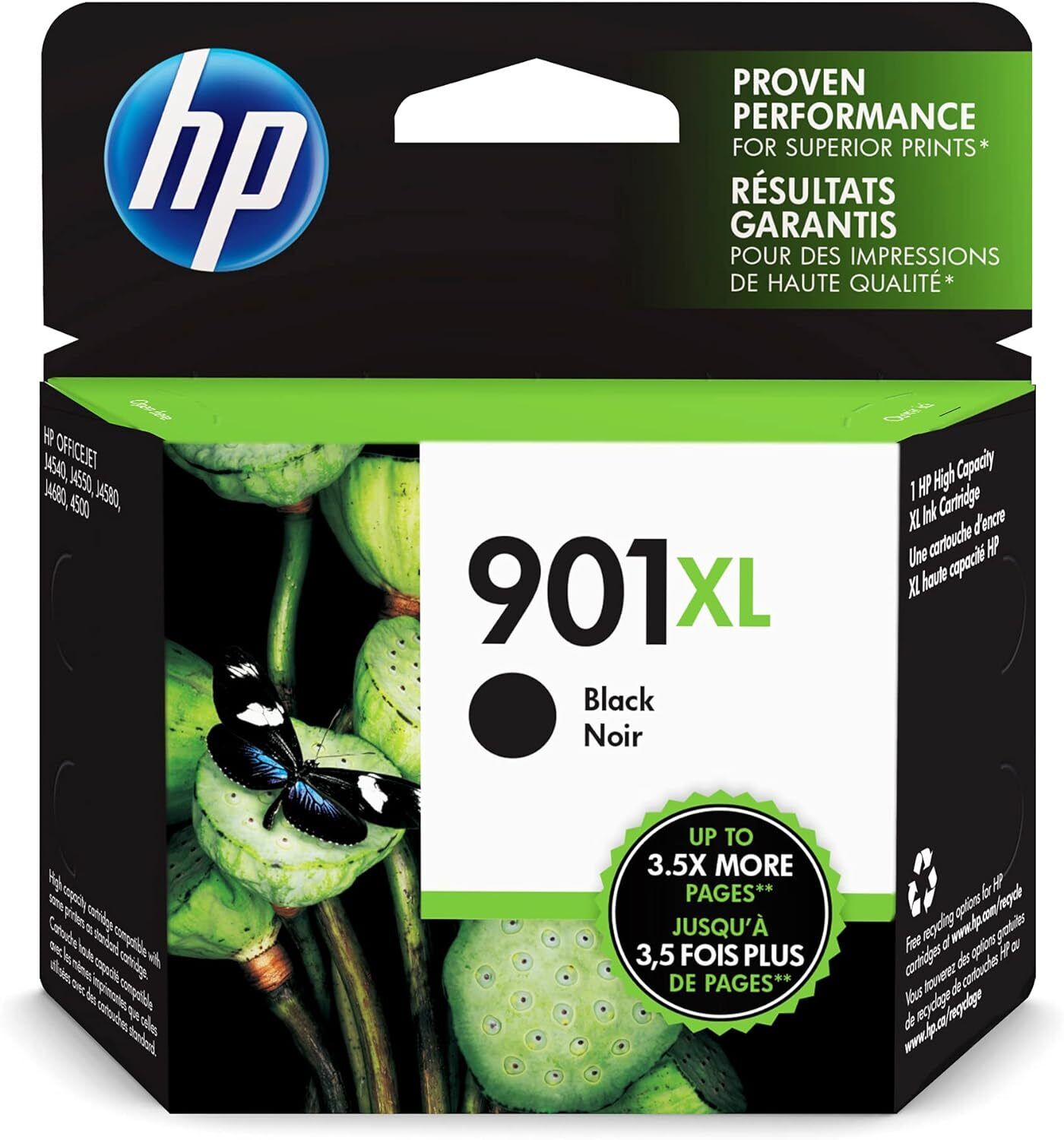 Genuine Original OEM HP 901xl CC654AN Black Printer Ink cartridge for Officejet