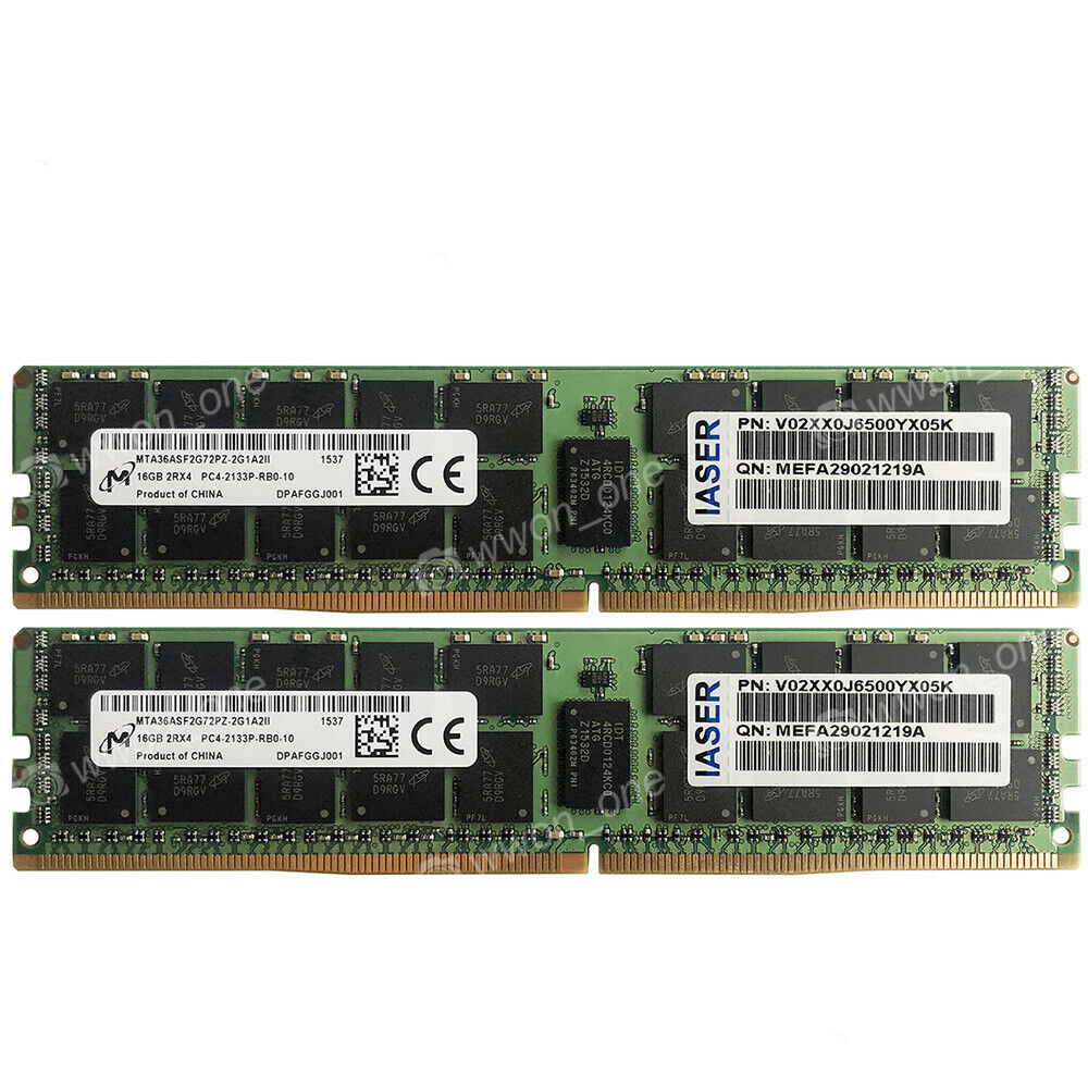 32GB 2X16GB PC4-2133MHZ IASER ECC RDIMM Memory For DELL T630  R230 T30 T130