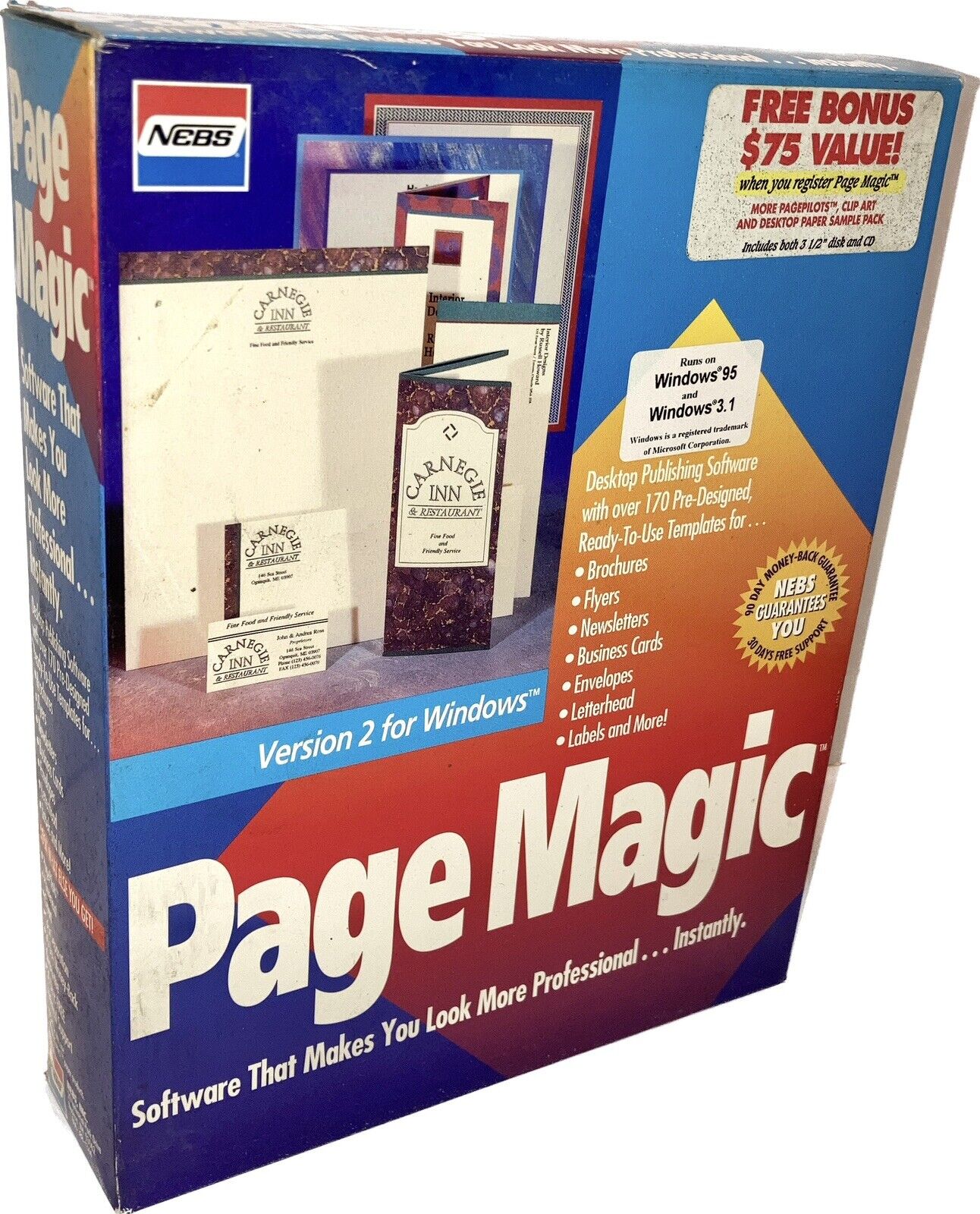 Page Magic Version 2.0 Desktop Publishing Software 3 1/2” Disk & CD Vintage NOS