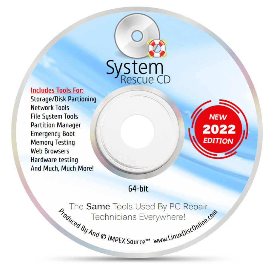 System Rescue CD PC Computer Diagnostic Maintenance Repair Data Recovery Boot CD