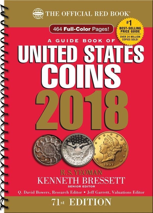 2018 - RED BOOK by R. S.Yeoman:THE 71ST GUIDE BOOK OF UNITED STATES COIN VALUES 