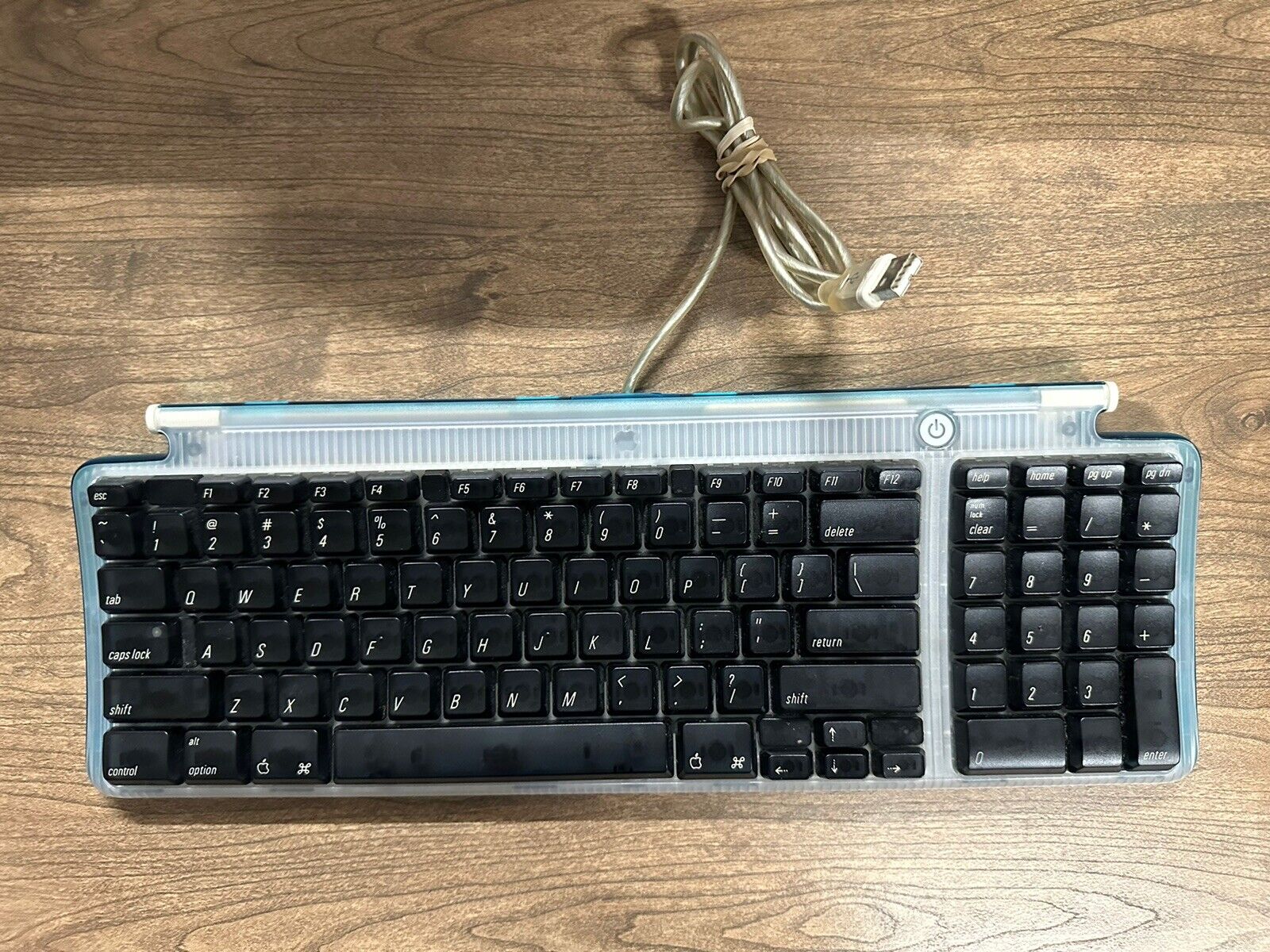 Vintage Apple USB Keyboard Bondi Blue Teal Mac G3 G4 G5 M2452 Tested And Working
