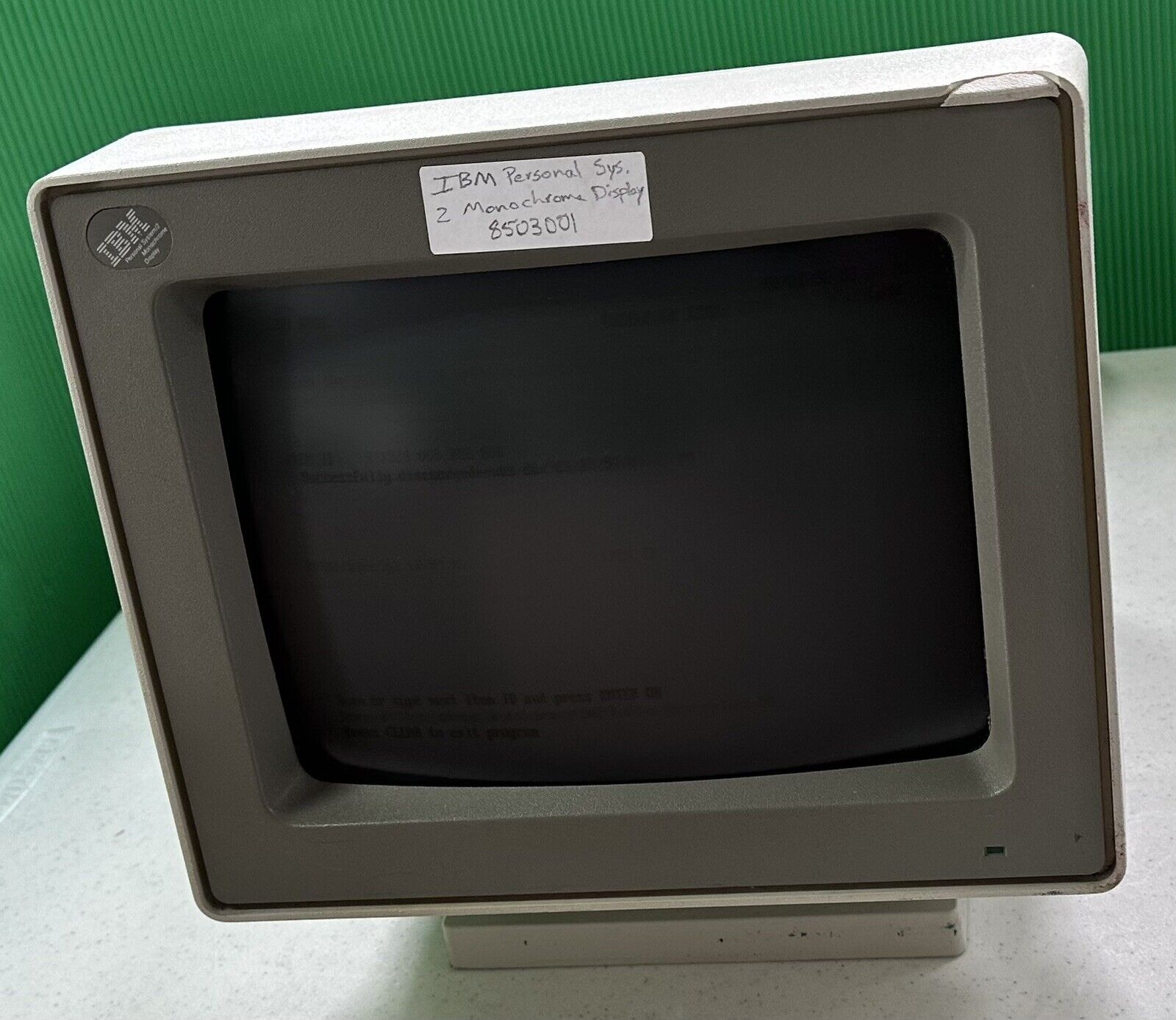 Vintage IBM 8503001 - Personal System/2 Monochrome Display -untested-parts-as is
