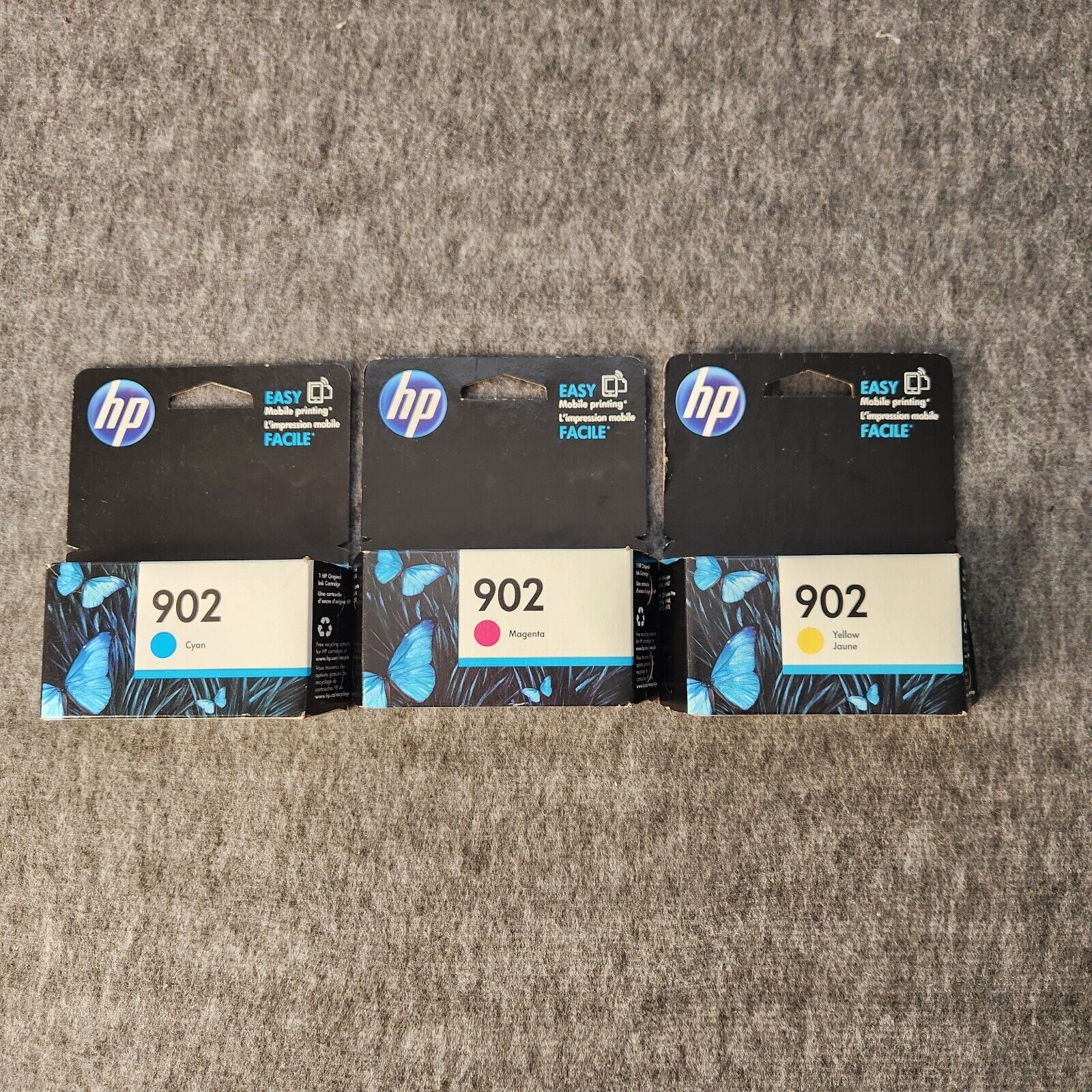 New HP 902 Ink Cartridges Cyan Magenta Yellow Exp Date 11/20, 12/20, 01/21 Lot
