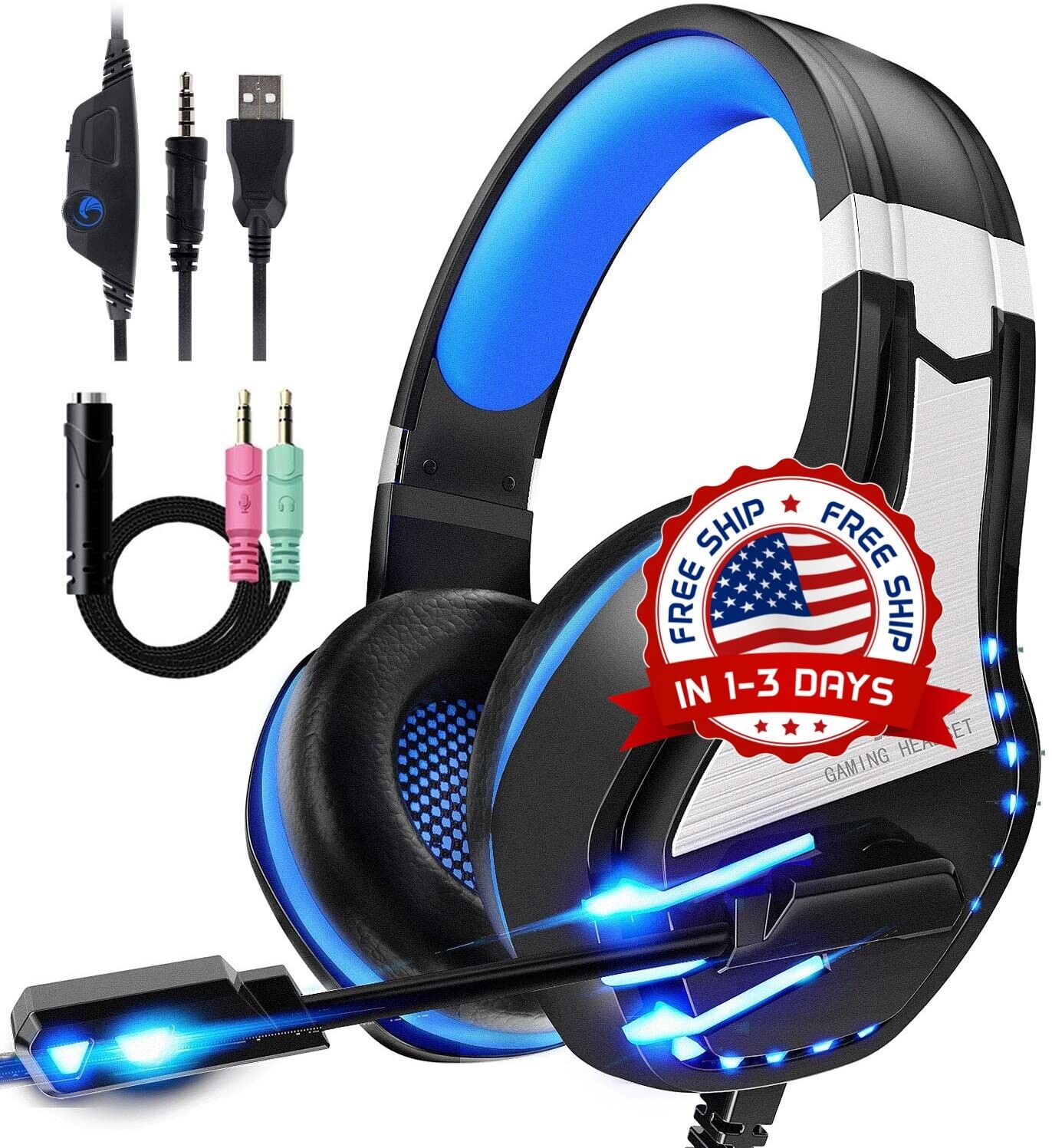 Cascos Gamer Auriculares Audifonos Gaming PS4 PC Xbox One 360 Microfono NUEVO