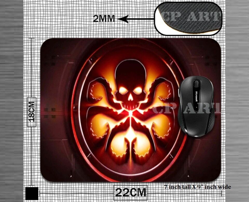 HYDRA agents of shield  Marvel comics Anti slip  COMPUTER MOUSE PAD 9 X 7inch