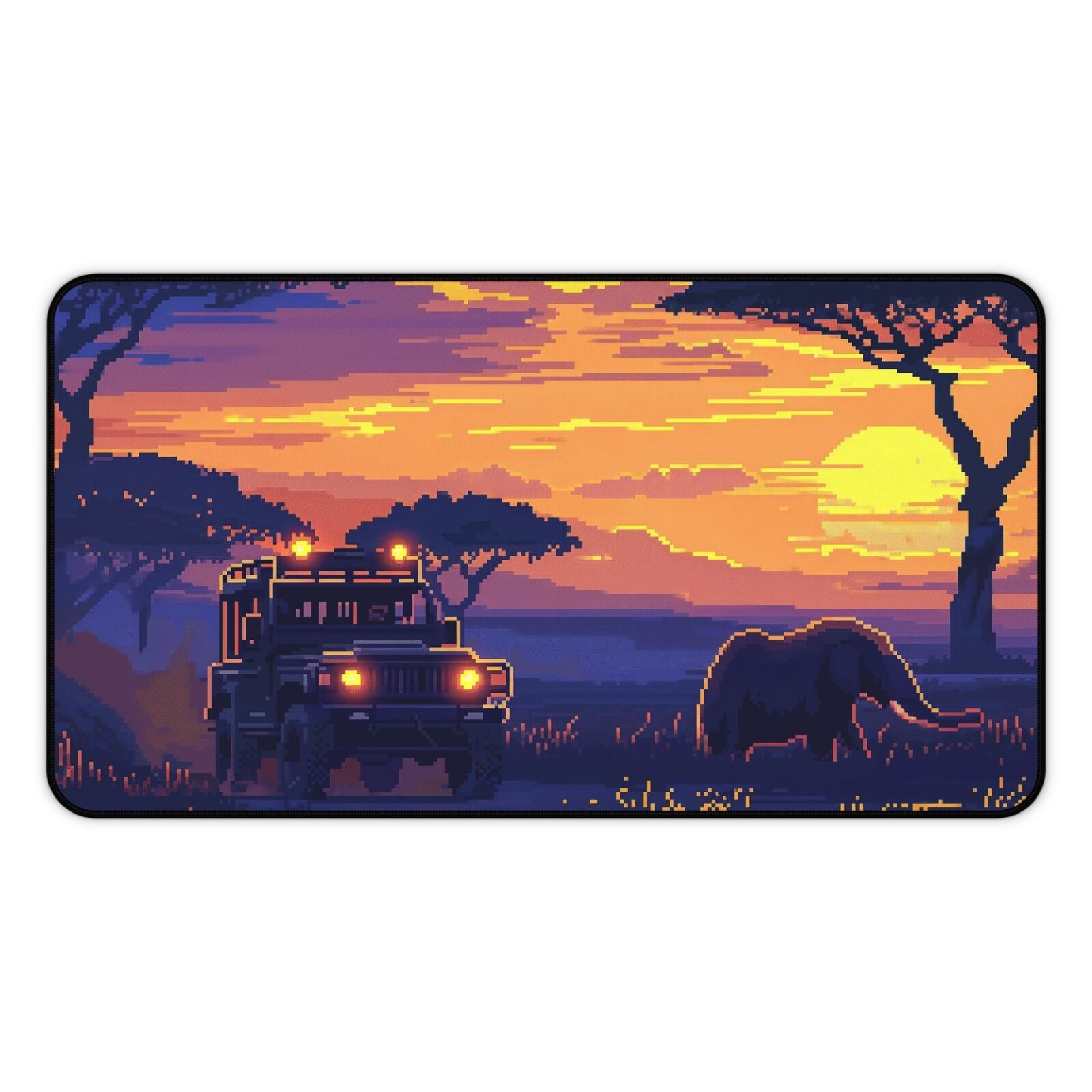 Safari Twilight Pixel Art Desk Mat Mouse Pad – Select from 3 Sizes