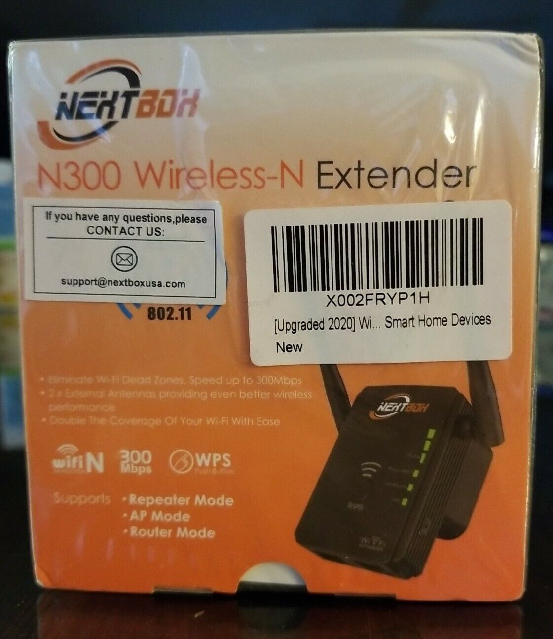 NEXTBOX WiFi Range Extender N300 Wireless Signal Booster & Repeater NEW Sealed