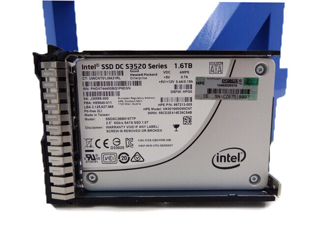 HP 869581-001 1.6TB SATA 6G RI SFF SSD - 869386-B21