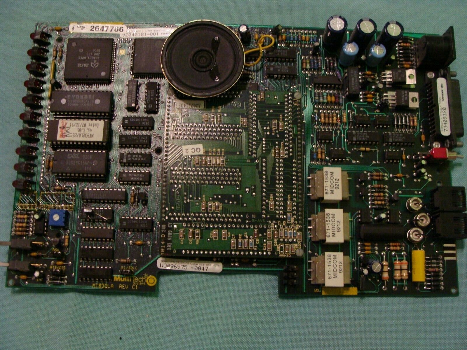 Vintage Multitech Systems MT932LA Rev C1 960 Baud Modem Circuit Board