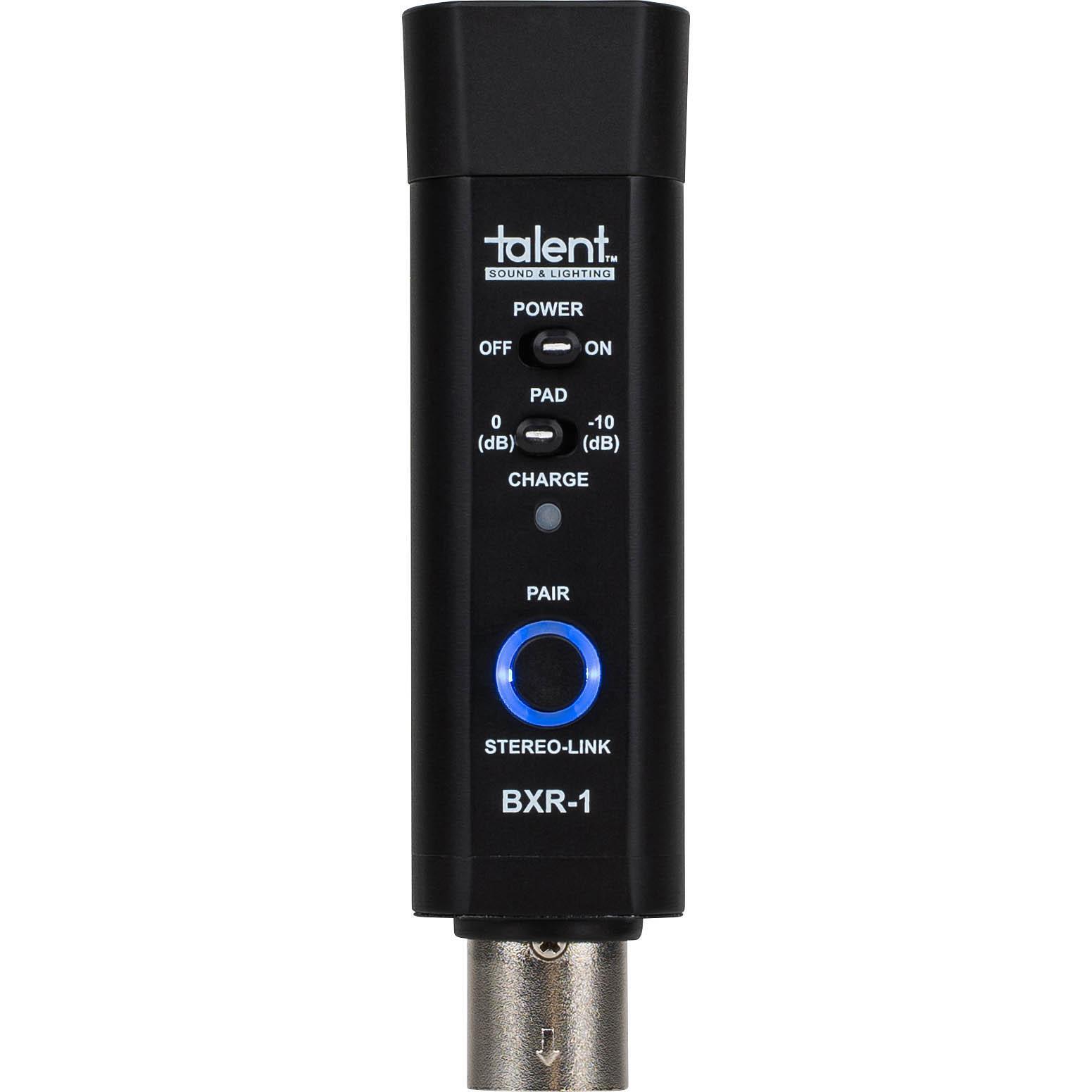 Talent BXR-1 XLR Bluetooth Audio Receiver with Rechargeable Battery and USB Cabl