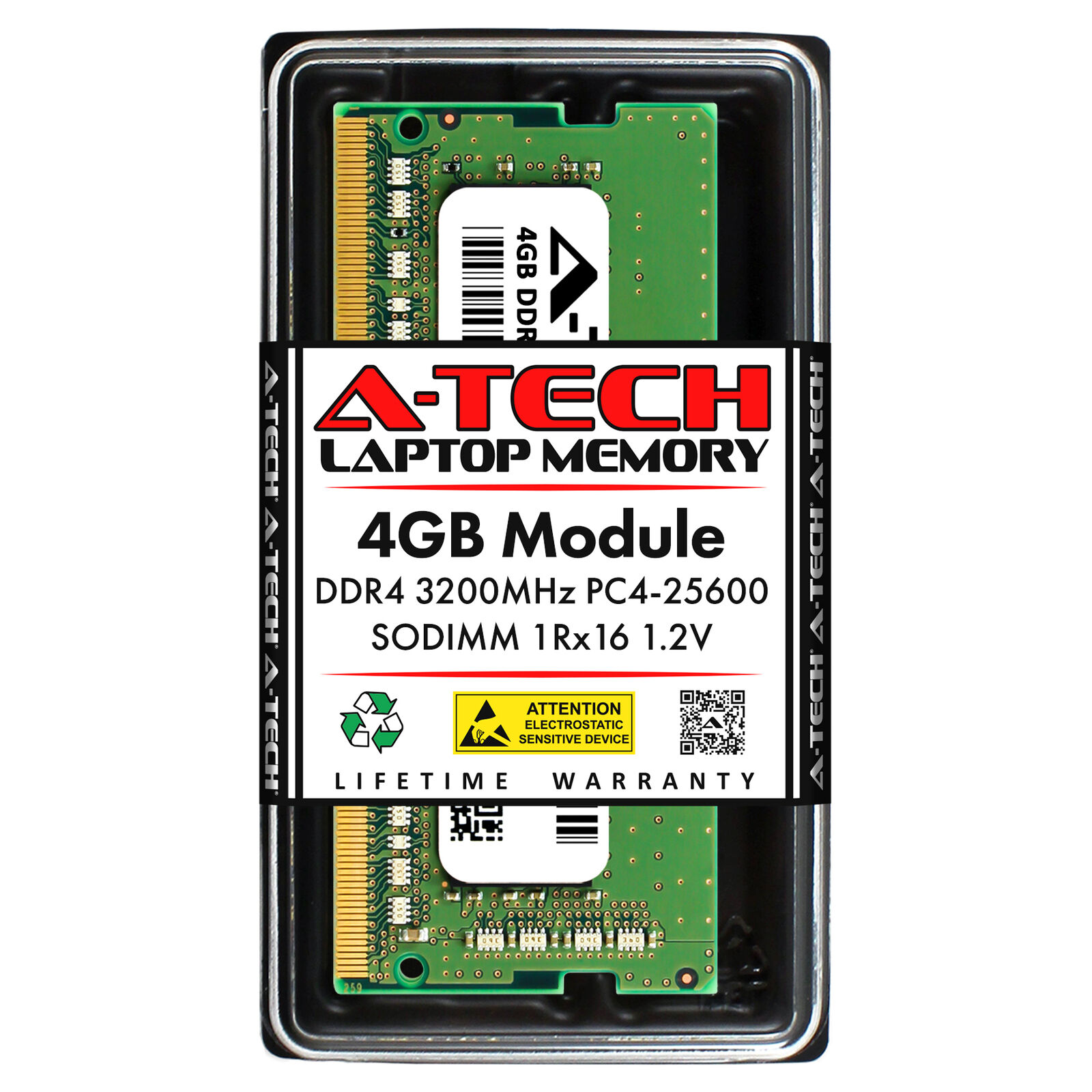 4GB DDR4-3200 SODIMM Kingston KVR32S22S6/4 Equivalent Laptop Memory RAM