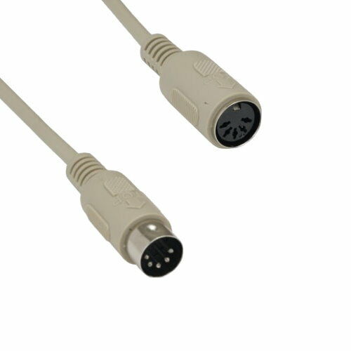 Kentek 6' Feet MIDI DIN 5 Pin Extension Cable 28AWG Male to Female Connector