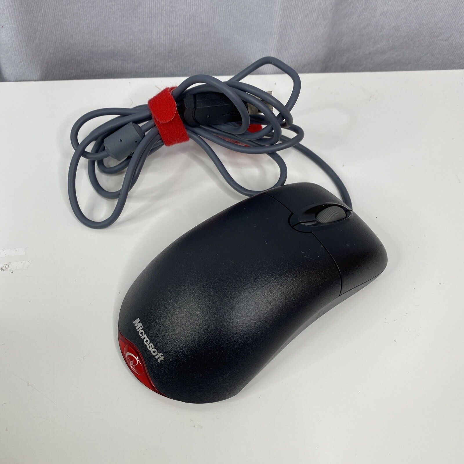 Vintage Black Microsoft Wheel Mouse Optical USB Mouse 1.1/1.1a - CLEANED TESTED