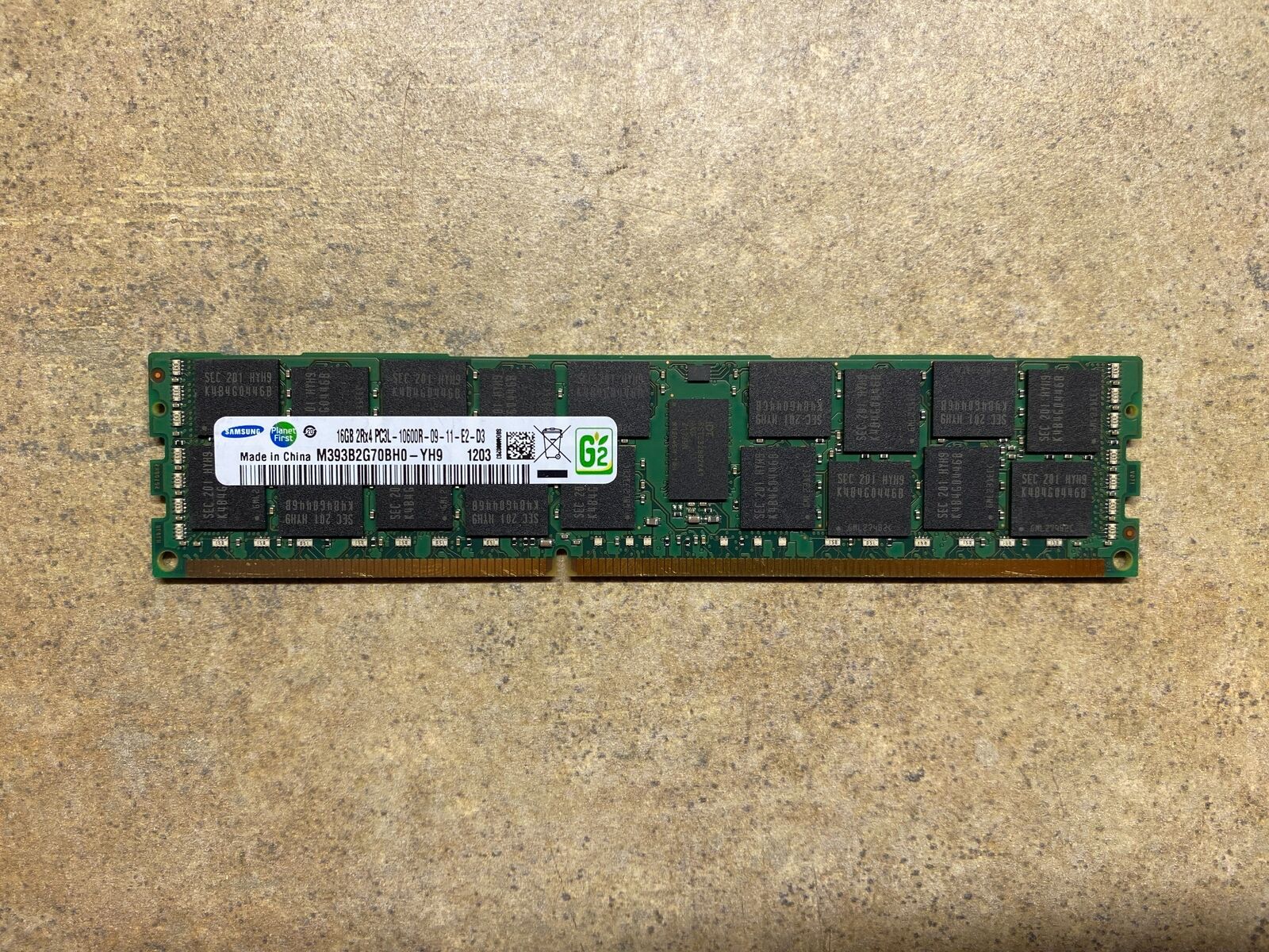 SAMSUNG M393B2G70BH0-YH9 16GB 2RX4 PC3L-10600R ECC REG DDR3 MEMORY F6-3(4)