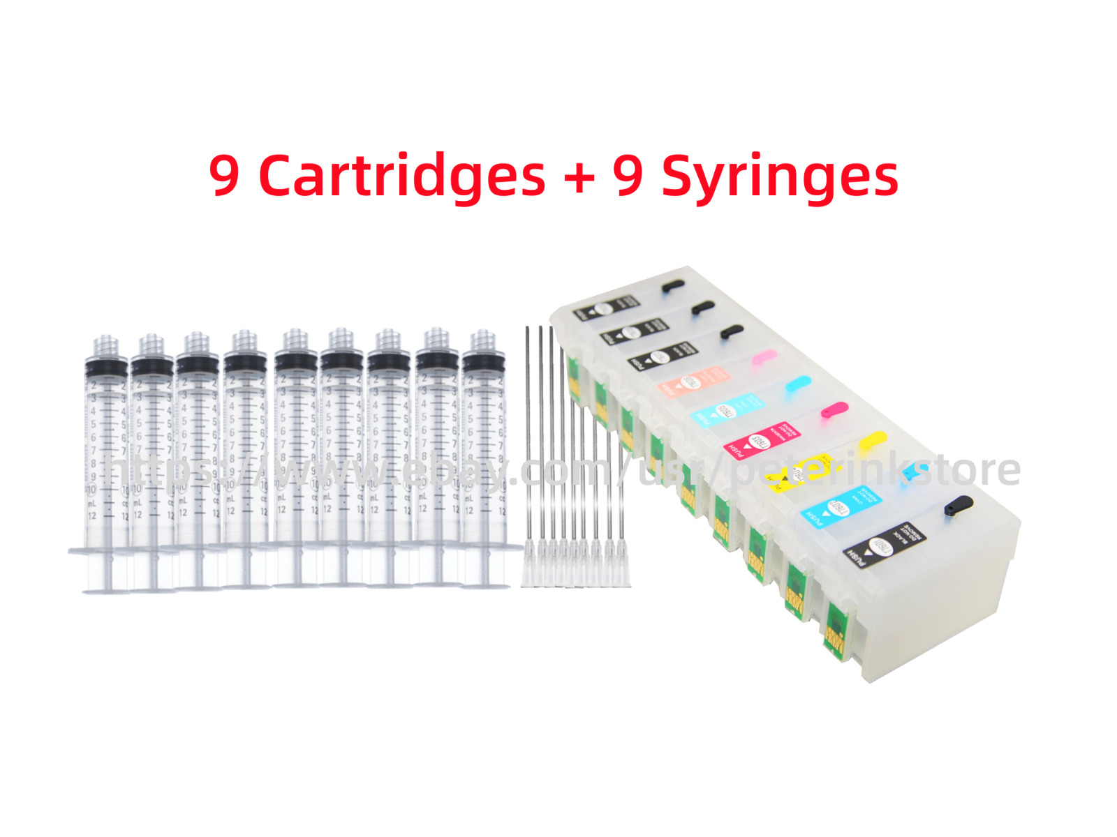 9 Empty Refillable Ink Cartridge kit for Stylus Photo R3000 Printer T157 157
