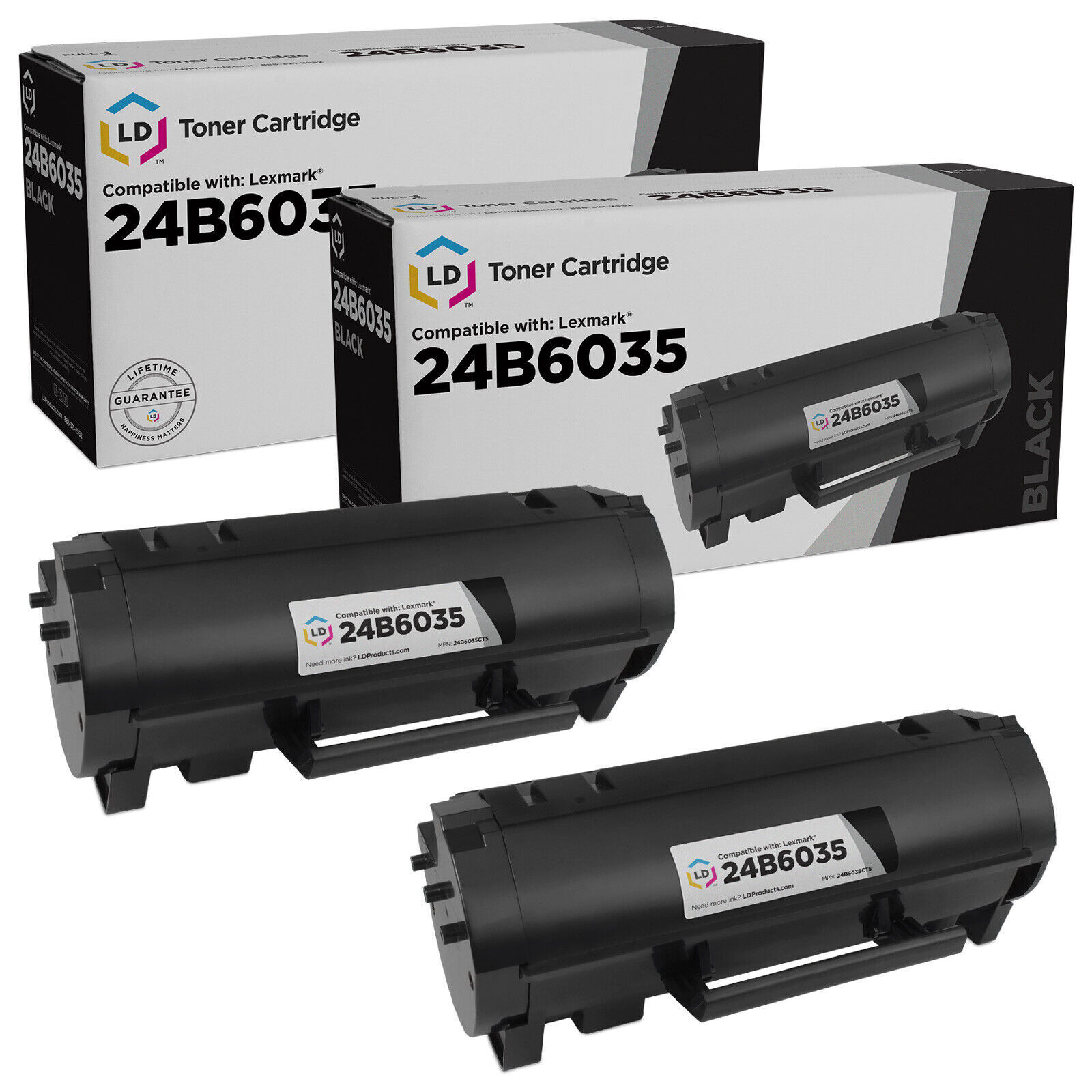 LD Compatible Lexmark 24B6035 Black Toner 2-Pack for use in M1145 & XM1145