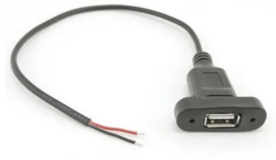 USB Socket Plug Female Flush Panel Mount Outlet 5V DIY Connector Charging Port
