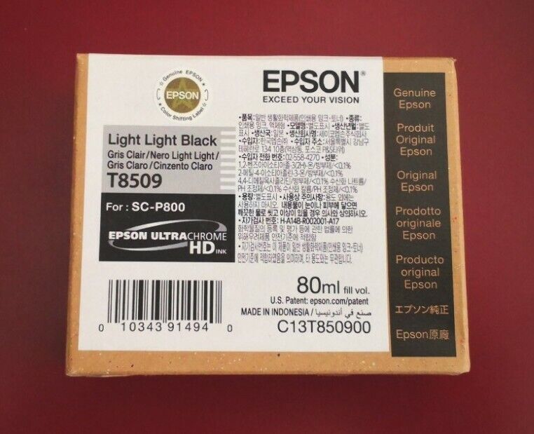05-2023 New Genuine Epson T8509 Light Light Black Ultra Chrome HD Ink SC-P800