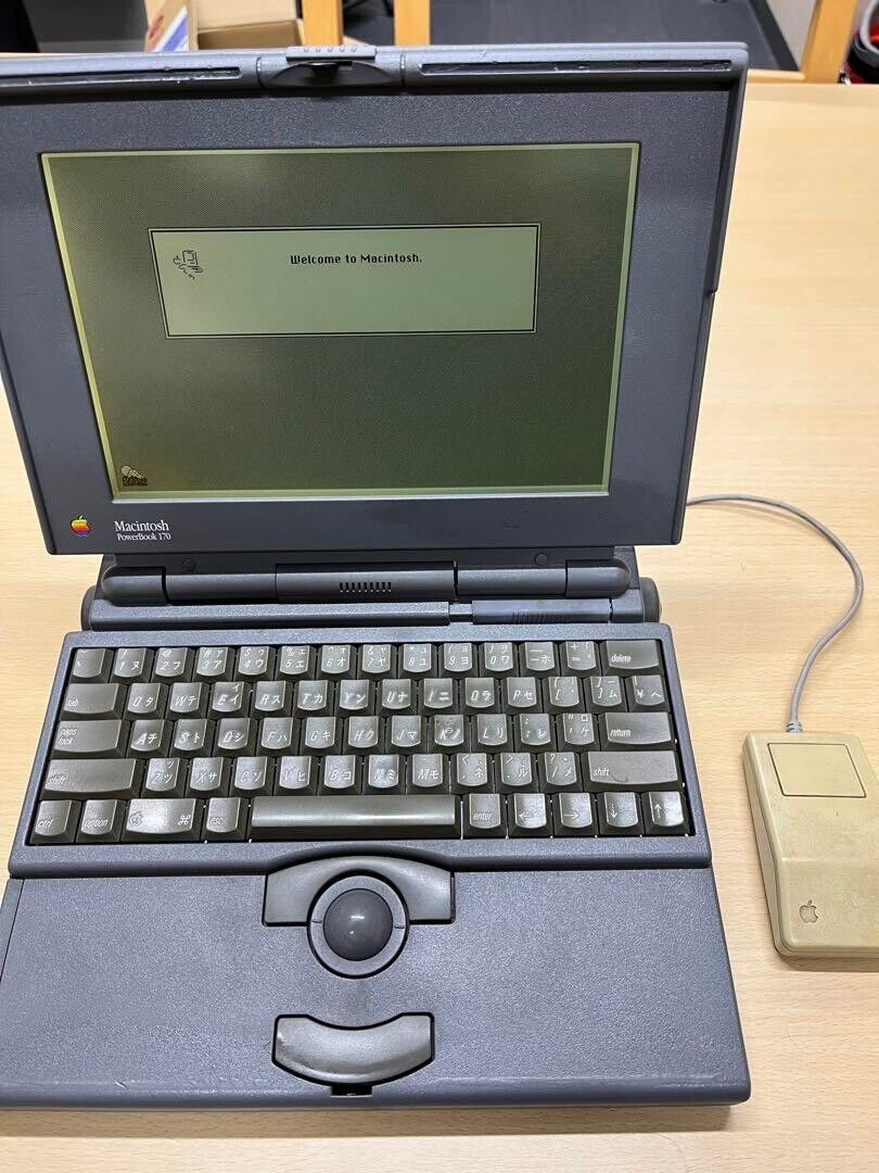 Apple Macintosh Powerbook 170 & original mouse Used Vintage Rare