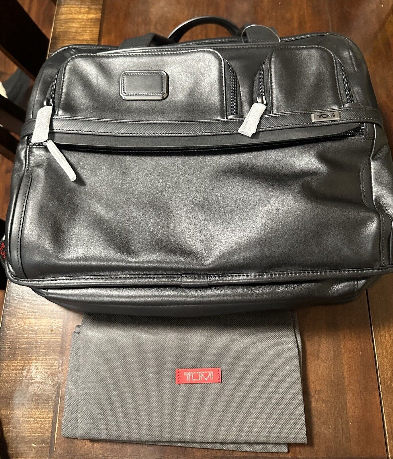 Tumi Alpha 3 Leather Expandable Organizer Laptop Brief
