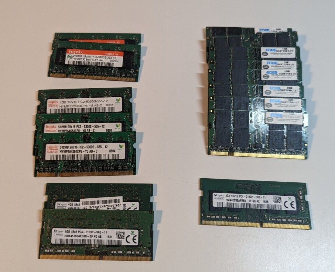 Ram Lot Of  16 As Is Laptop Pulled From Scrap