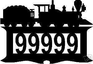 Custom TRAIN railroad ADDRESS SIGN Steel Locomotive