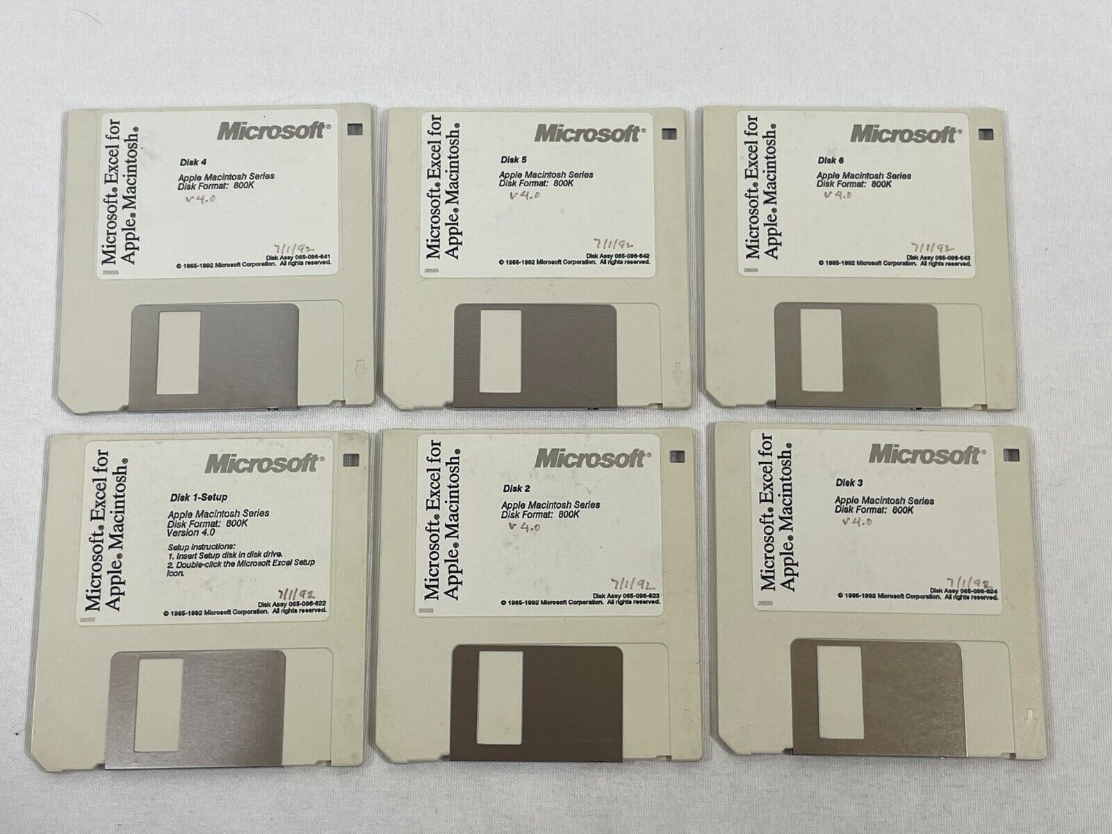 Vintage 1992 Microsoft Excel for Apple Macintosh 3.5