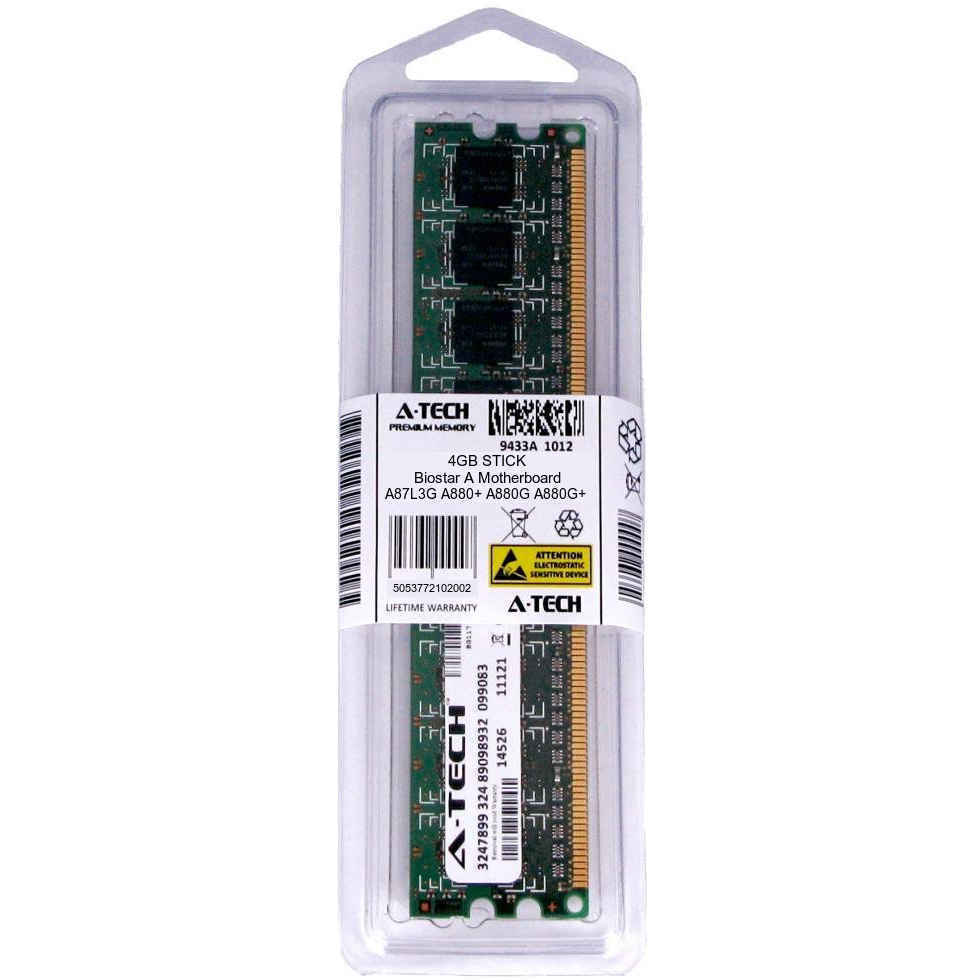 4GB DIMM Biostar A87L3G A880+ A880G A880G+ A880GB+ A880GU3 A880GZ Ram Memory