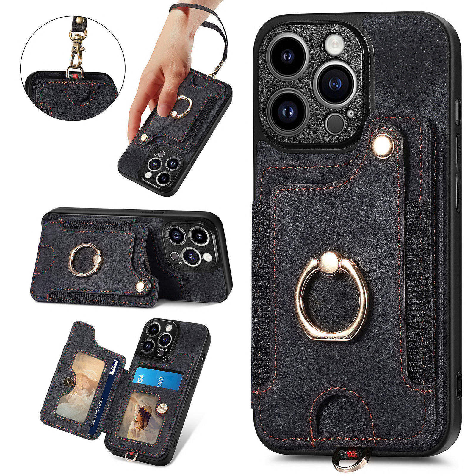 Leather Magnetic Wallet Cover Case For 15 14 13 11 12 Pro Max XR X 8 7 SE