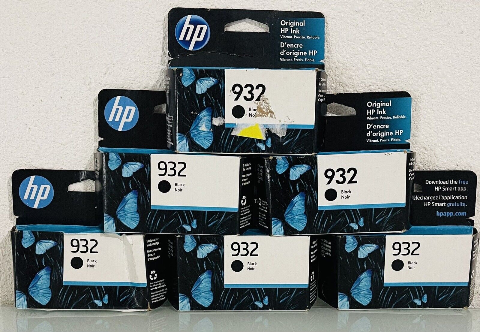 Lot of 6 GENUINE HP 932 Black Ink Cartridges CN057AN Sealed New