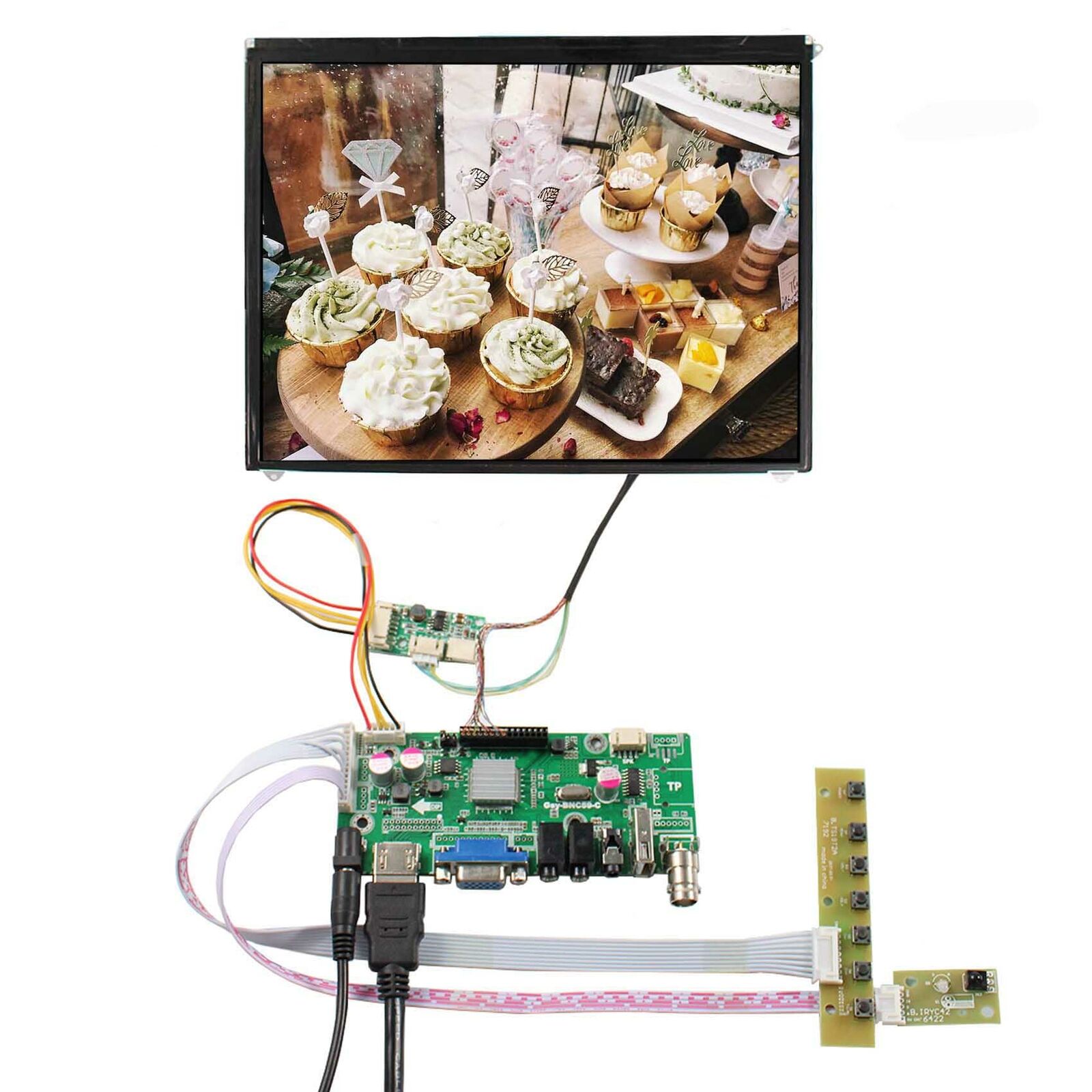HDMI VGA AV USB LCD Controller Board 9.7inch 1024X768 IPS LCD Screen