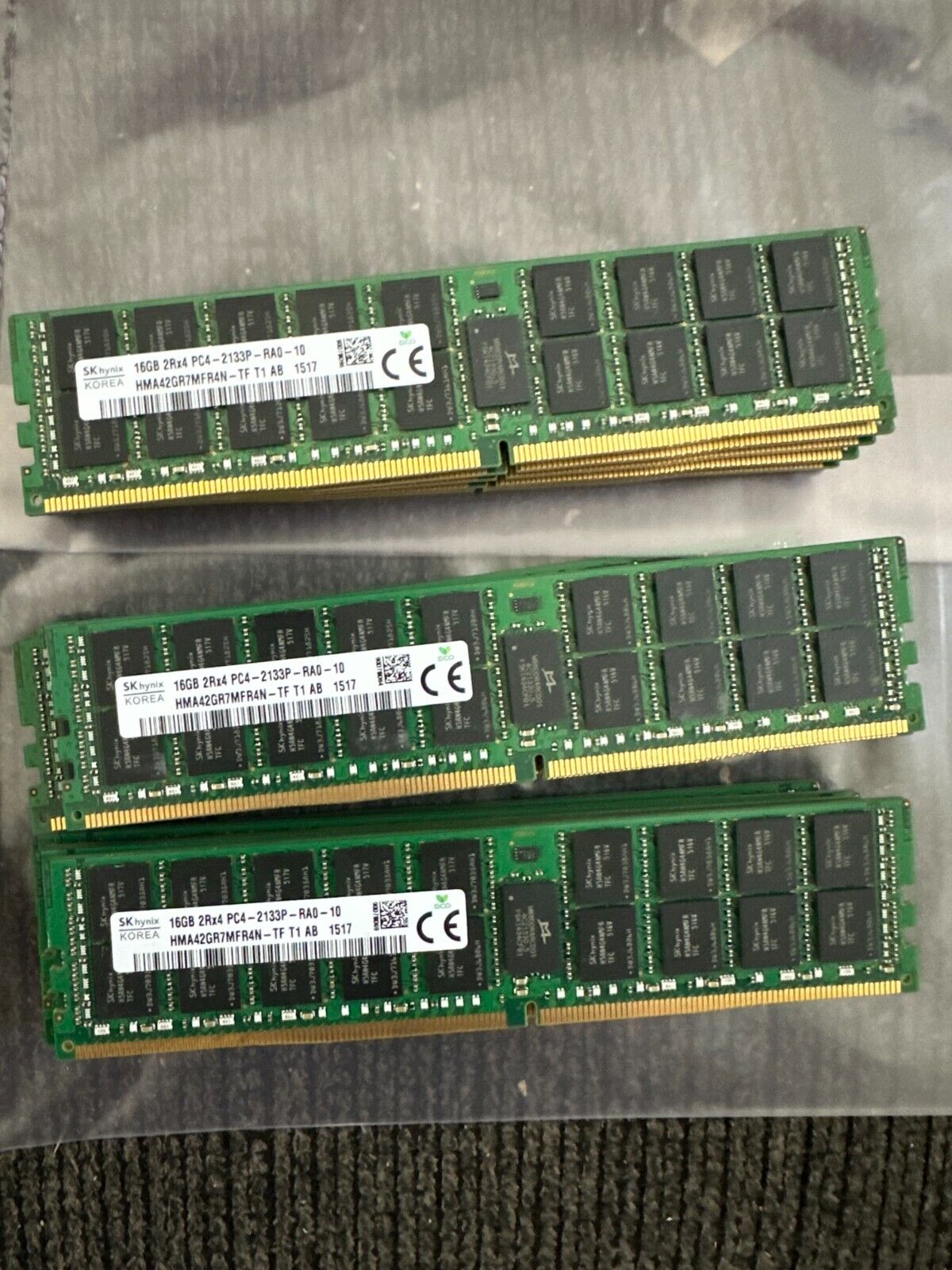 Lot 4 X Hynix 16GB DDR4 PC4-2133P 2Rx4 ECC REG DIMM 288Pin HMA42GR7MFR4N-TF 64GB