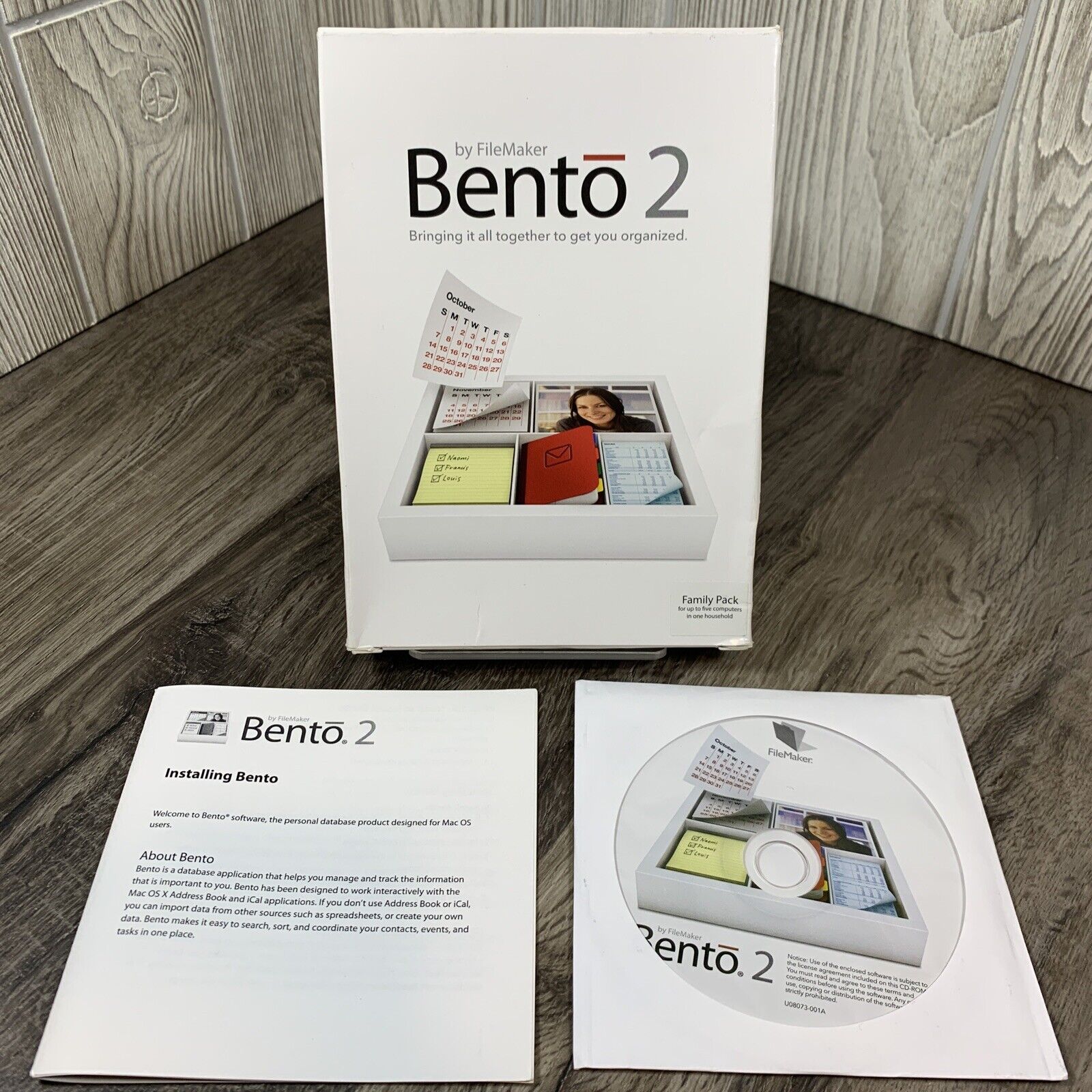 BENTO 2 By FileMaker - Family Pack Box - Mac Power PC G4 G5 - 5 Computer Access