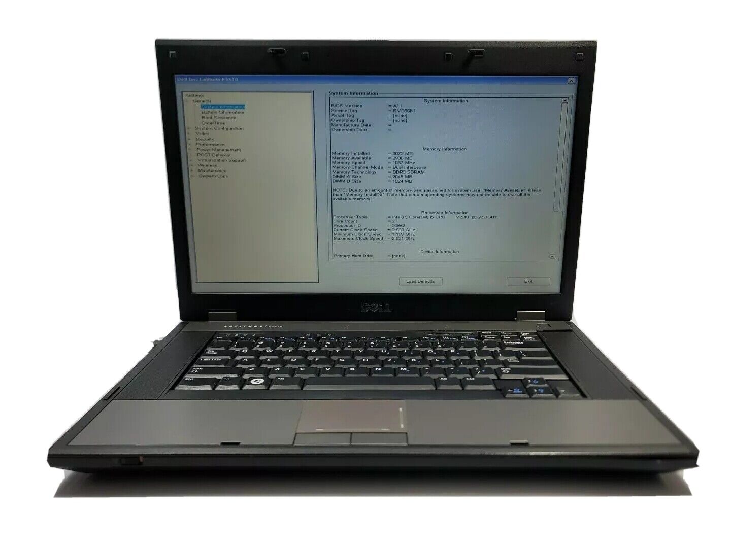 Dell Latitude E5510 Laptop 4GB RAM, Core i5-M540 @2.53GHz READ #B4