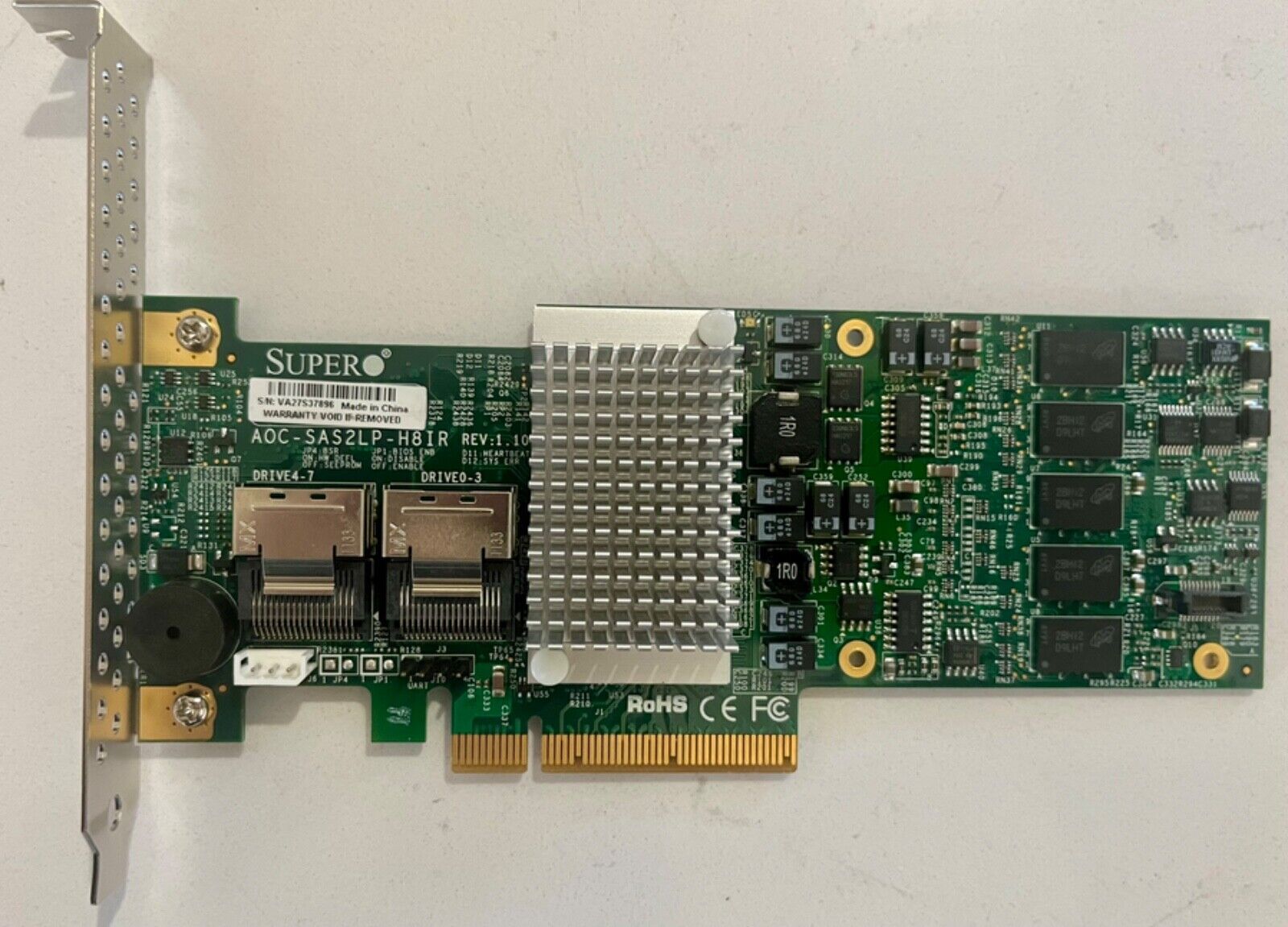 SuperMicro 9260-8i PCIe x8 SAS RAID Controller Card P/N: AOC-SAS2LP-H8IR 